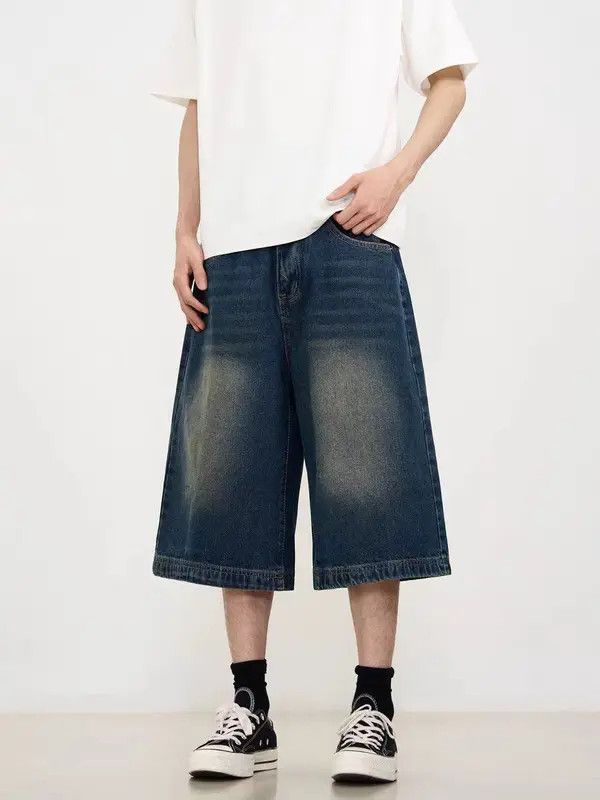 Japanese Brand VIBE baggy washed gradient retro denim shorts Size US 32 / EU 48 - 6 Thumbnail