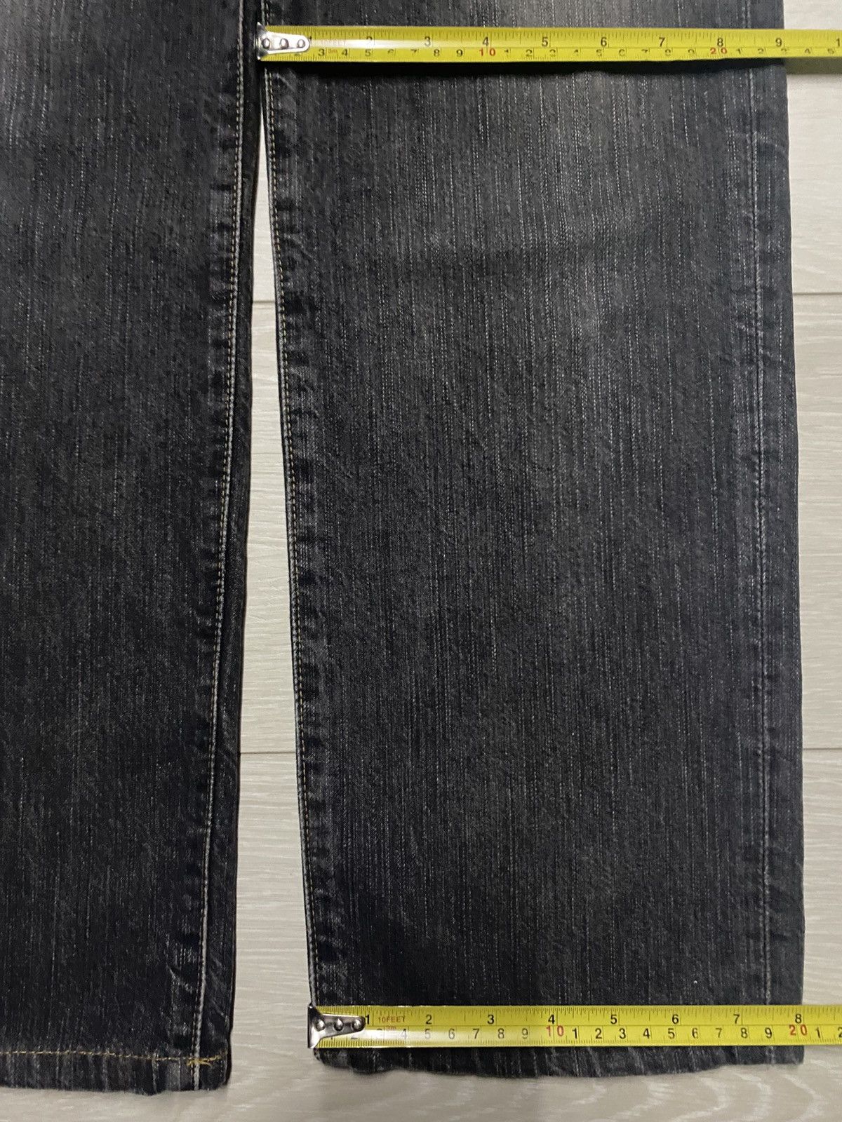 Edwin Vintage Edwin 503 Black Denim Tears Distressed Loose Jeans Size US 32 / EU 48 - 15 Thumbnail