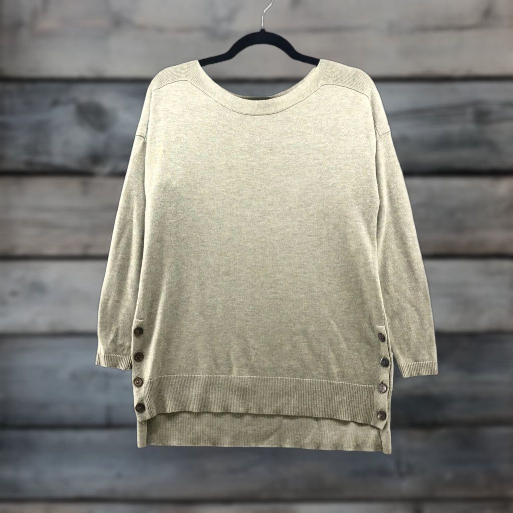Vintage Vintage Chico's Women's Sweater Tunic S Olive Green Long Sleeve Knit Buttons Casual Size S / US 4 / IT 40 - 1 Thumbnail