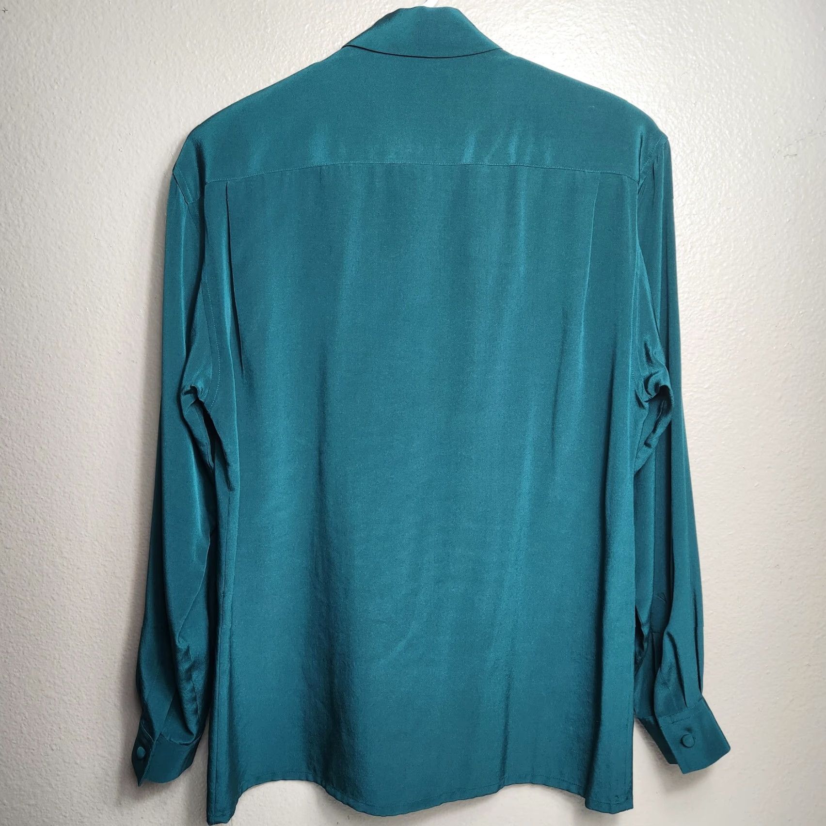 Vintage VINTAGE Doncaster Silks Womens Blouse Emerald Green 100% Silk Utility 4 Size S / US 4 / IT 40 - 4 Thumbnail