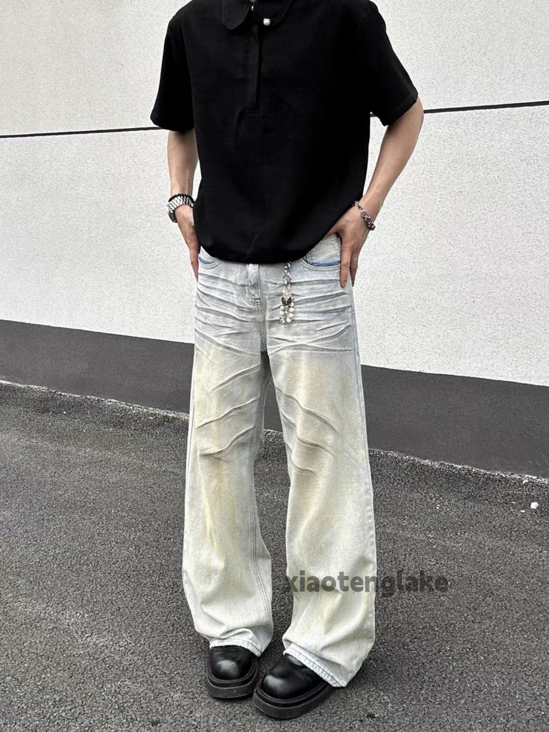 Jean xtl retro utility punk yuppie loose baggy Stain jeans Size US 34 / EU 50 - 2 Thumbnail