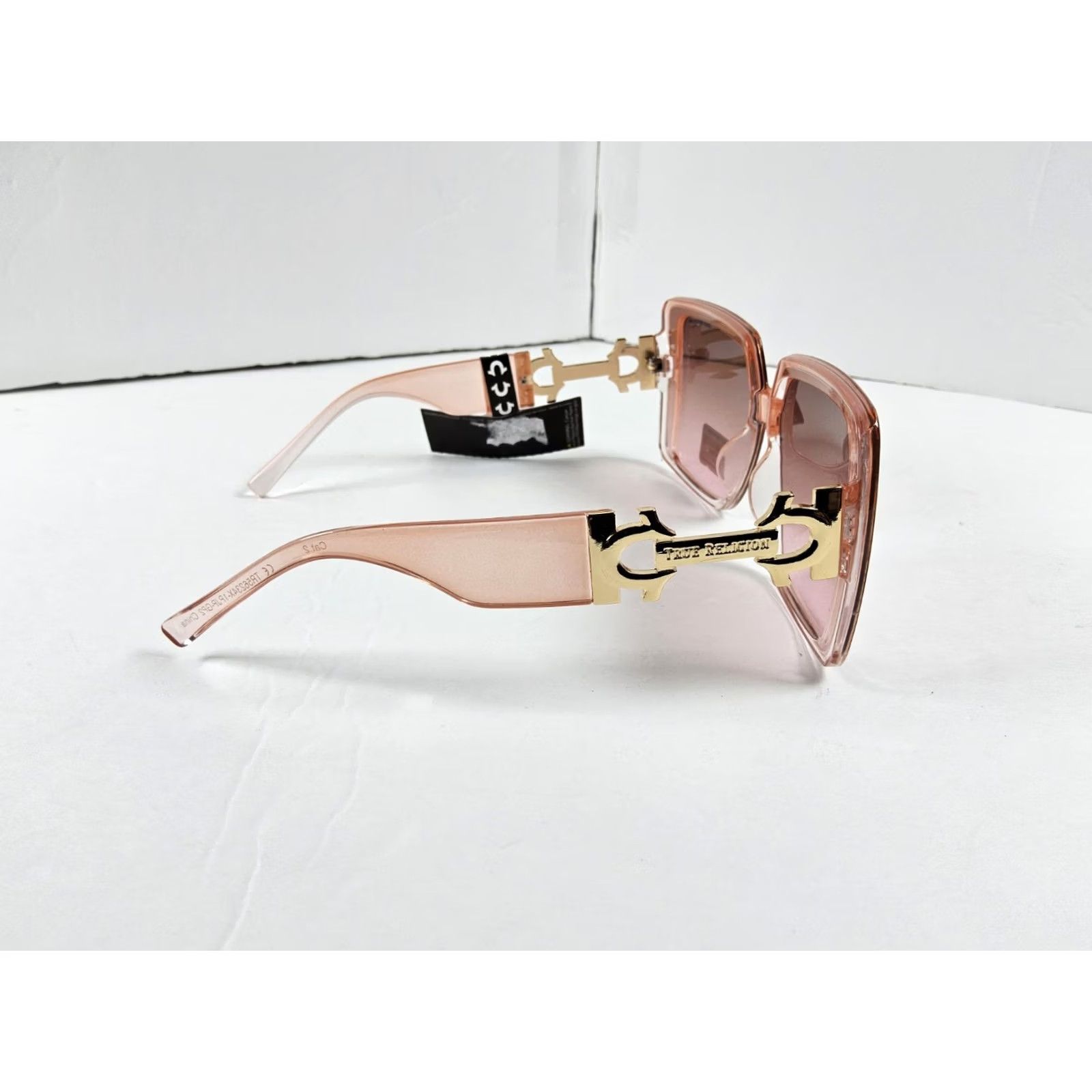 True Religion VINTAGE True Religion Sunglasses Square Pink Gold Logo 100% UV Protection Oversized Womens Size ONE SIZE - 5 Thumbnail