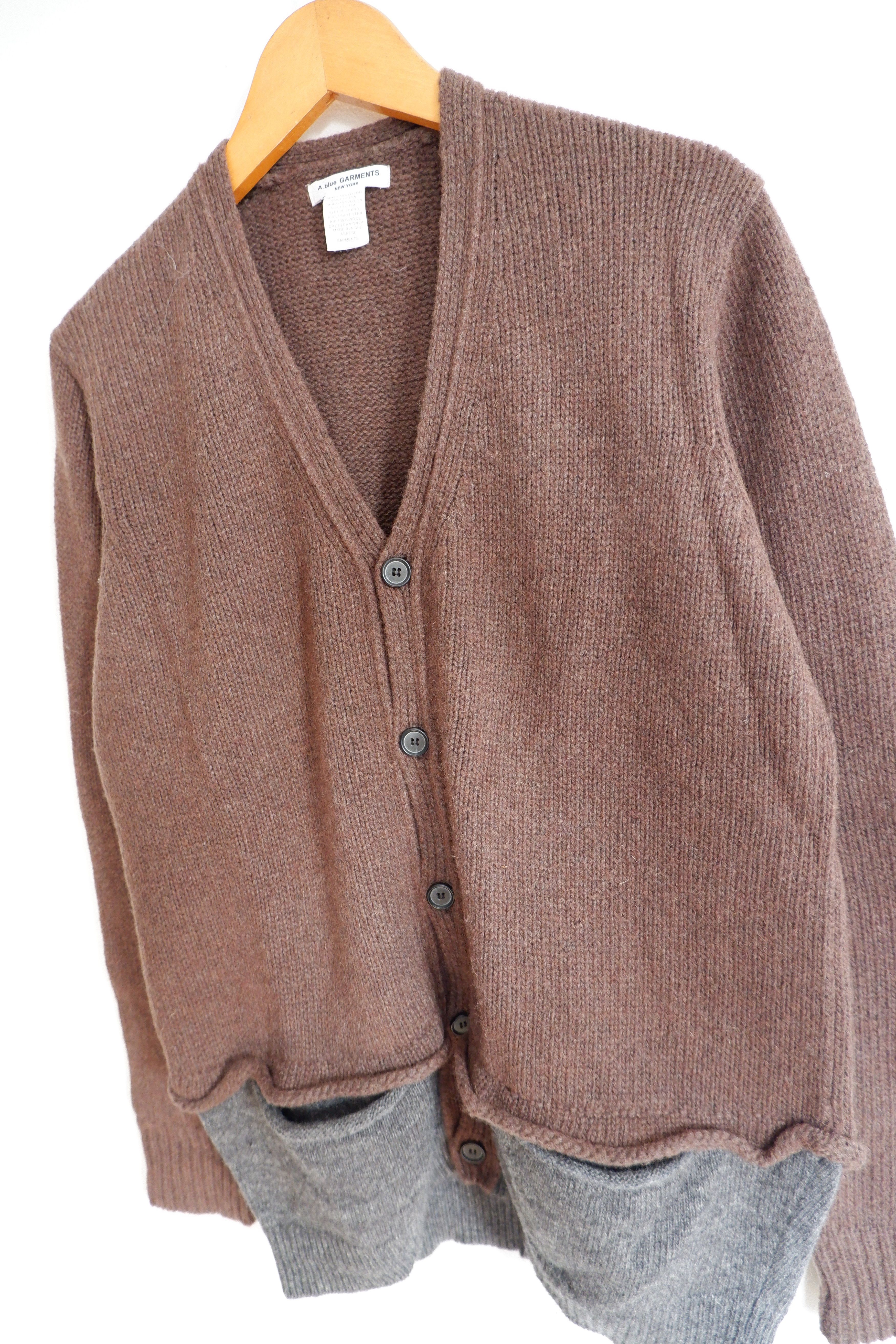 Engineered Garments A.Blue Garments Reconstructed Patchwork Cardigan Knitwear Size US L / EU 52-54 / 3 - 7 Thumbnail