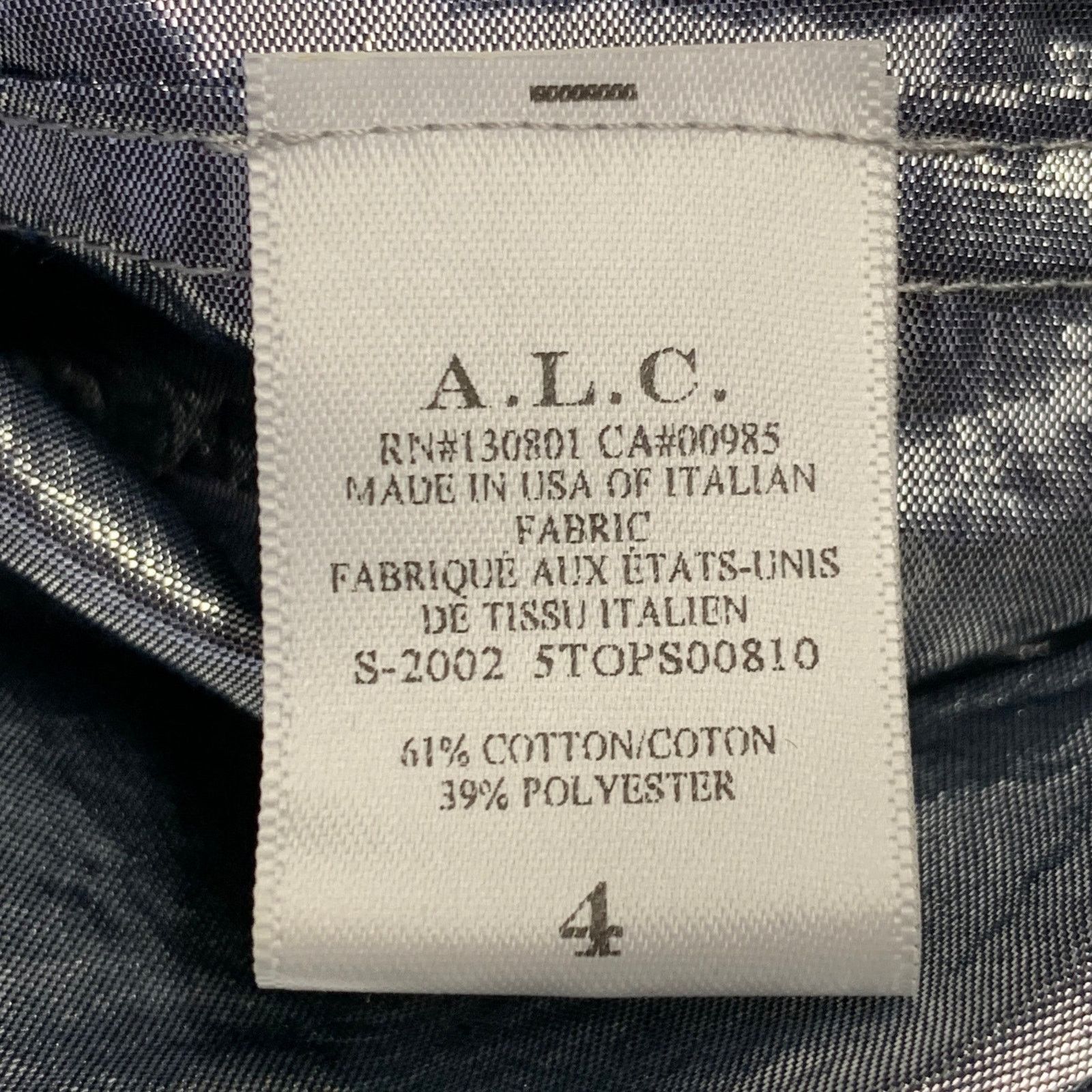 A.L.C. A.L.C. Metallic Silver Cotton Blend Snaps Collarless Jacket Size S / US 4 / IT 40 - 7 Thumbnail