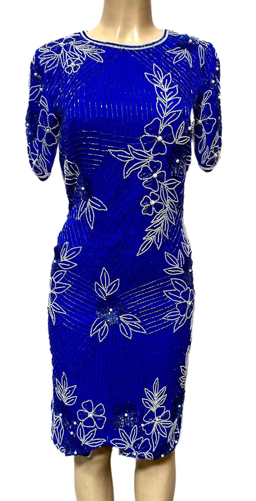 Other Sequined Dress Blue White size 10 Size L / US 10 / IT 46 - 1 Preview