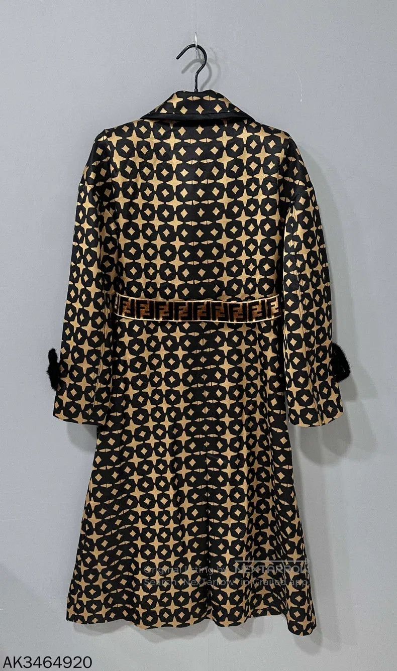 Fendi Fendi Double F belt cuff fur-trimmed long coat Size XS / US 0-2 / IT 36-38 - 3 Thumbnail