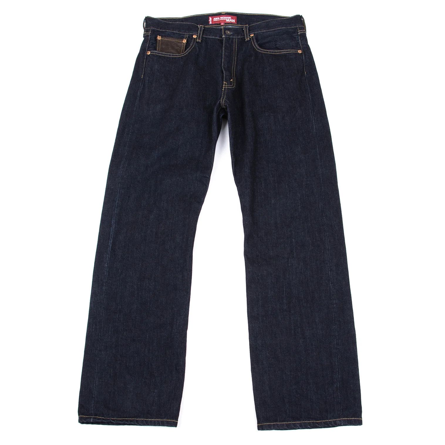 Junya Watanabe Indigo Denim Pants with Leather Patch Pocket Size US 36 / EU 52 - 1 Thumbnail
