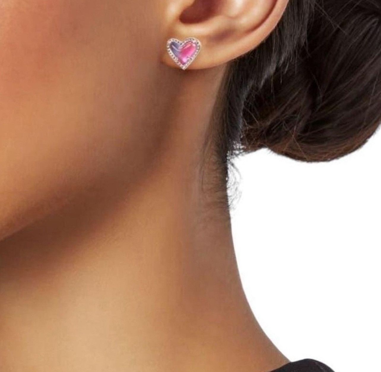 Kendra Scott Kendra Scott Ari Heart Stud Earrings - Lilac Opal Resin Size ONE SIZE - 3 Thumbnail