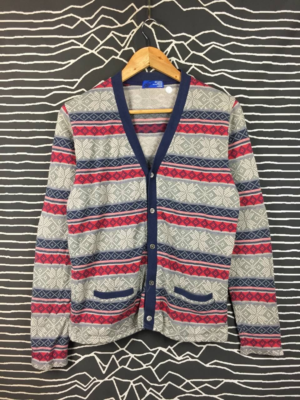 Beams Plus Beams Japanese Brand Fair Isle Patterned Cardigan Sweater Size US M / EU 48-50 / 2 - 1 Thumbnail