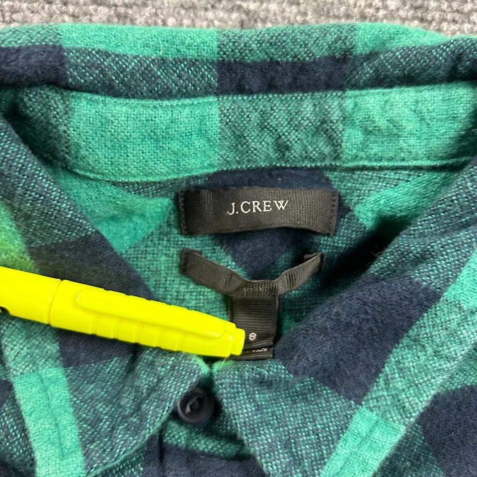 J.Crew J Crew Flannel Shirt Womens 8 Check Boy Pocket Cotton Wool Size M / US 6-8 / IT 42-44 - 4 Thumbnail
