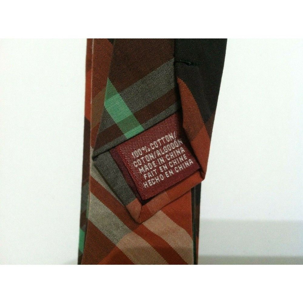 Original Penguin PENGUIN MENS NEW BROWN 100%COTTON PLAID TIE WIDTH: 2 1/8" Size ONE SIZE - 4 Thumbnail