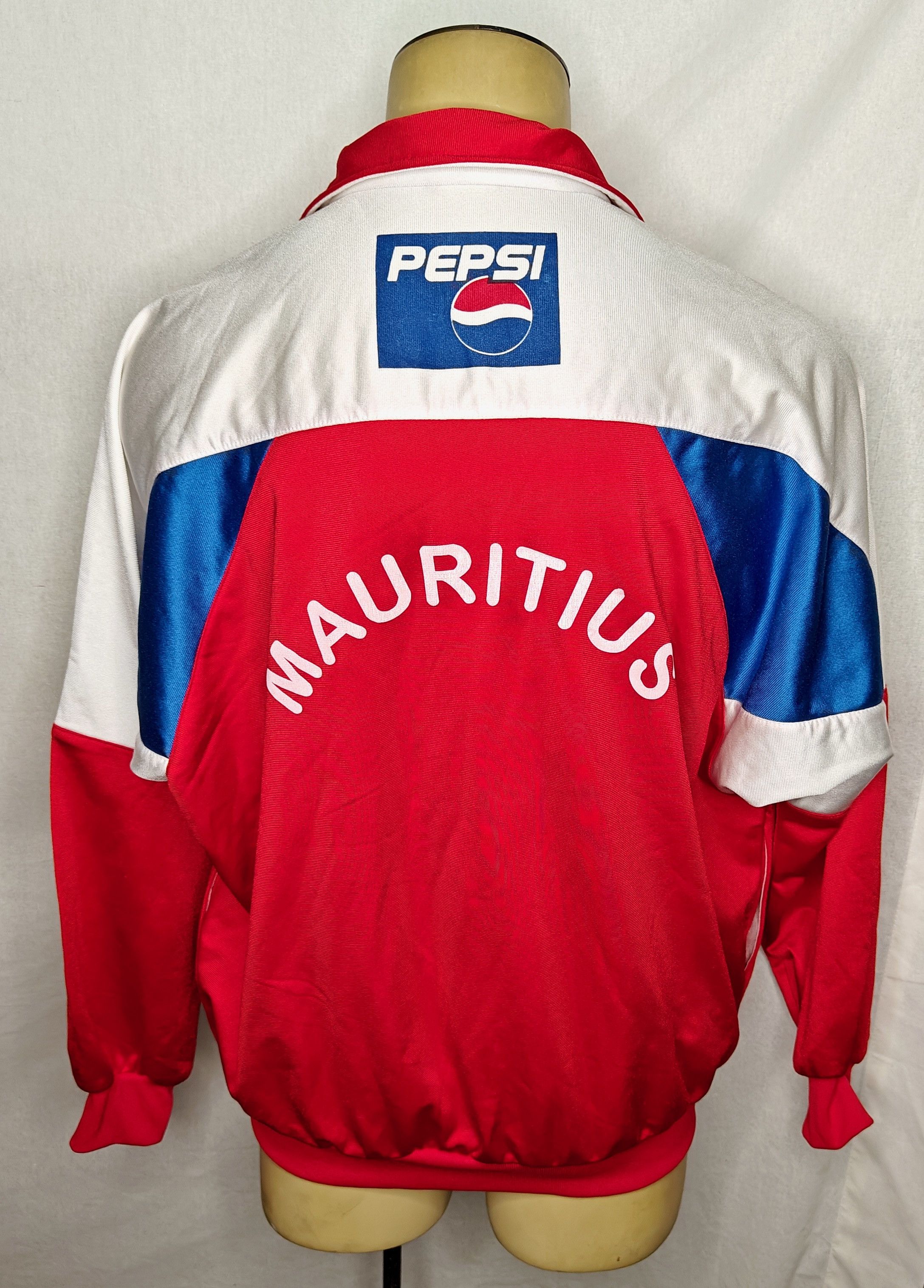 Vintage RARE Vtg Mauritius Africa Pepsi soccer track jacket jersey Size US L / EU 52-54 / 3 - 1 Thumbnail