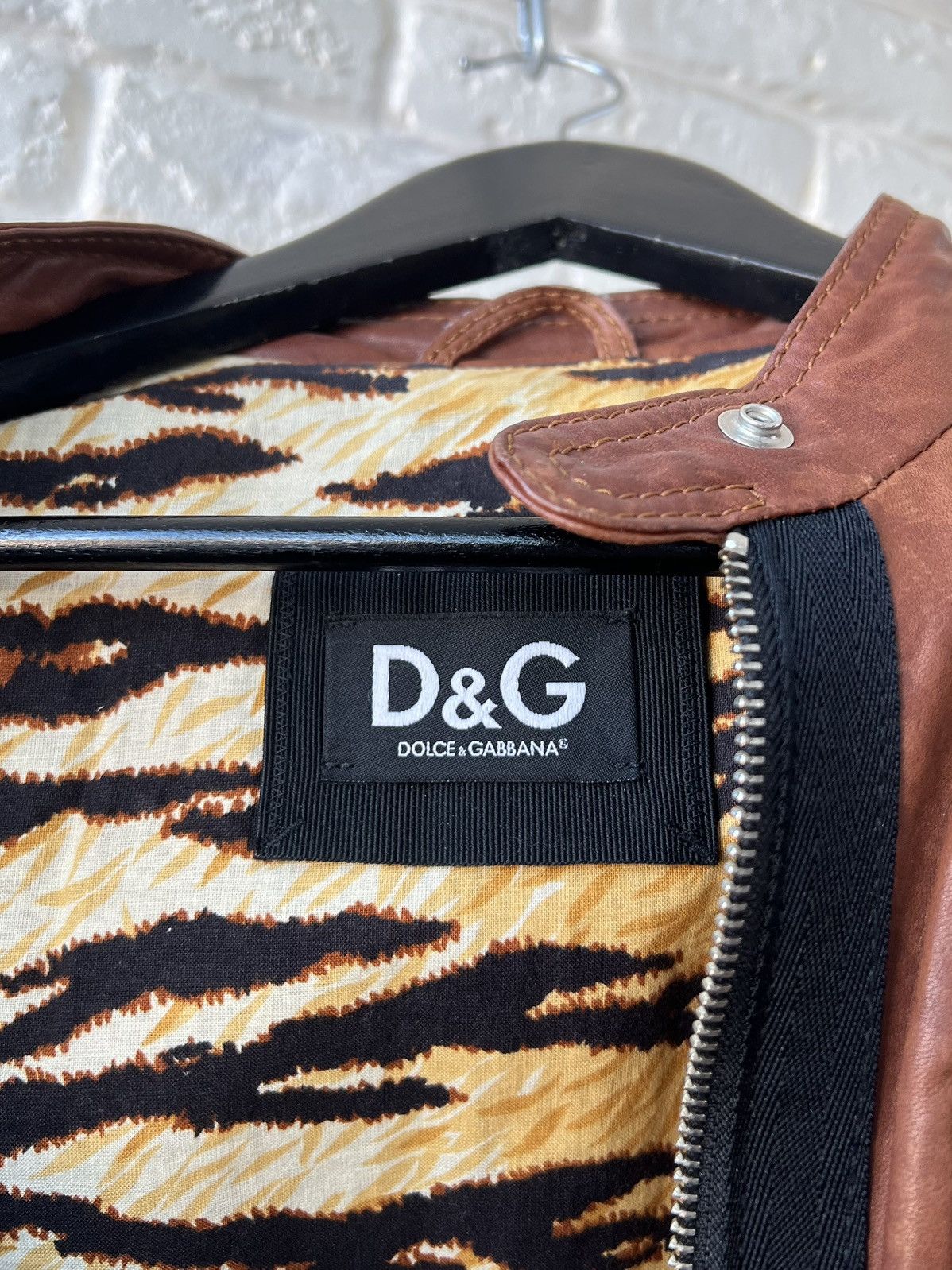 Dolce & Gabbana Dolce&Gabbana Brown Zip Leather Biker Jacket Size S / US 4 / IT 40 - 9 Thumbnail