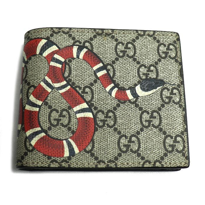 Gucci Gucci Gucci GG Supreme Snake Compact Wallet Canvas Short Wallet 451266 K551N 8666 Size ONE SIZE - 1 Thumbnail