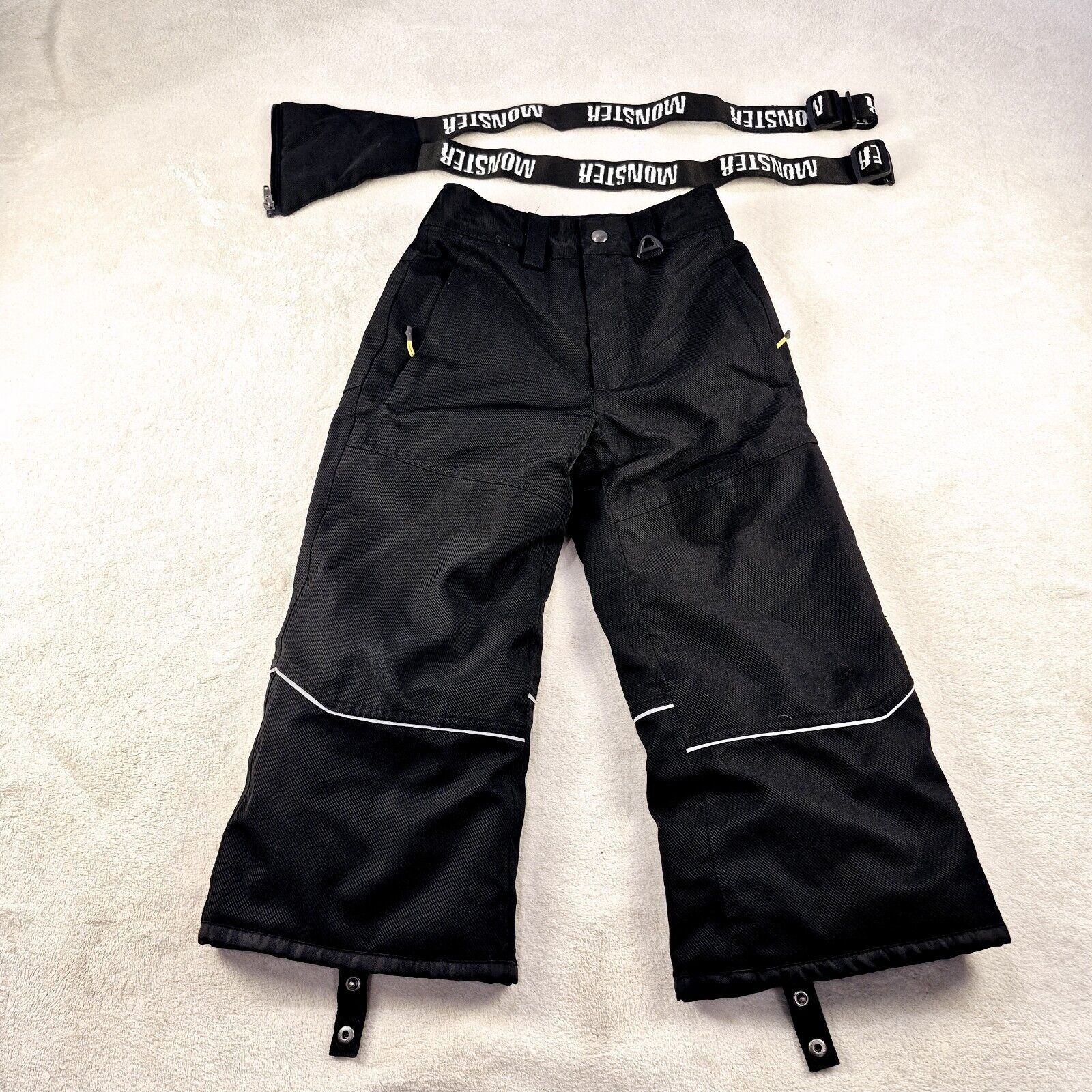 & Other Stories Monster Snow Pants Black Kid's 5 Ski Removable Suspenders Size ONE SIZE - 2 Thumbnail