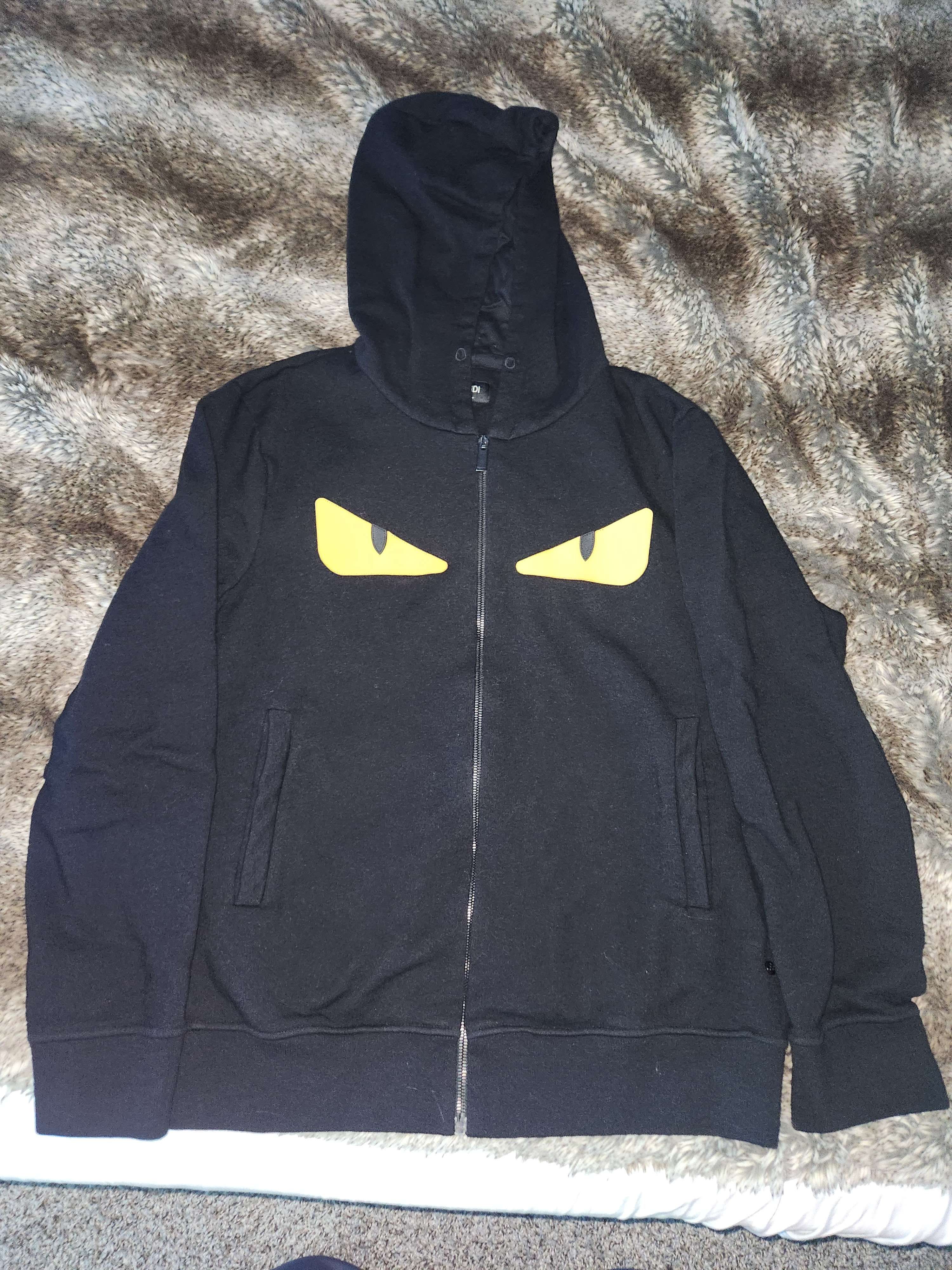 Fendi Eyes Sweatshirt Fendi Black Cotton Logo Sweatshirt