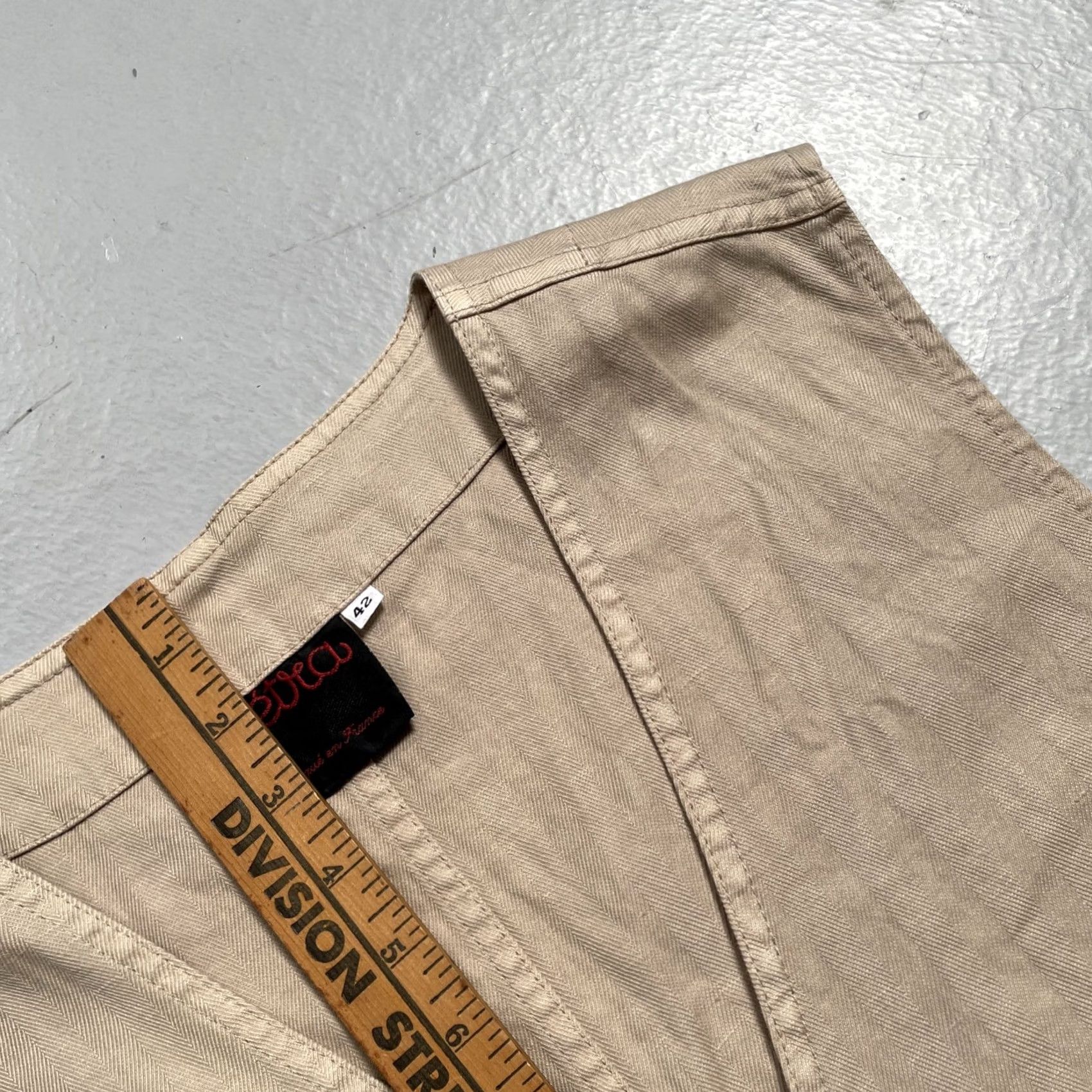 Vetra Vetra Vest Unisex Adults 42 Beige Twill Linen Blend Cinch Back Workwear France 50s Vintage Designer - Size US XS / EU 42 / 0 - 4 Thumbnail