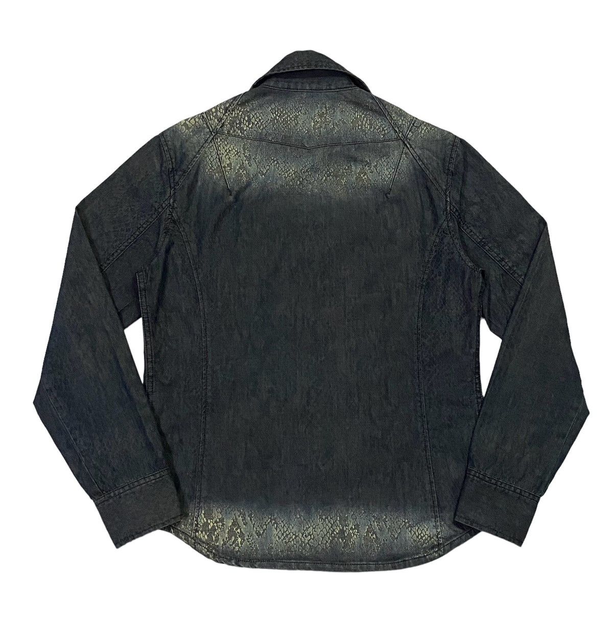 Tornado Mart Tornado Mart Snakeskin Printed Jeans Button Ups Shirt Size M / US 6-8 / IT 42-44 - 2 Thumbnail