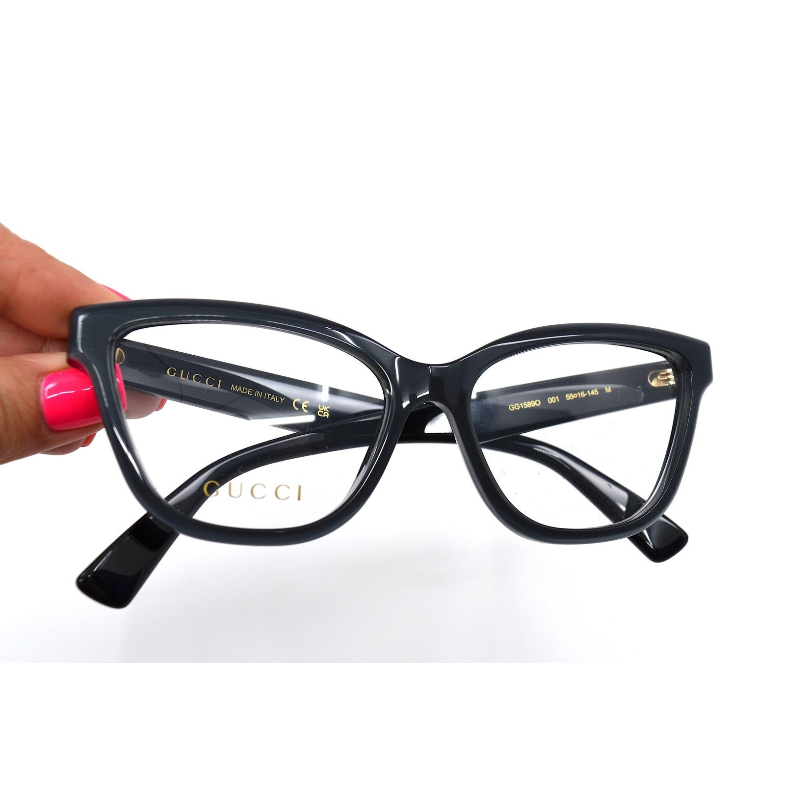 Gucci NEW GUCCI GG1589O 001 BLACK AUTHENTIC EYEGLASSES FRAME Size ONE SIZE - 13 Thumbnail