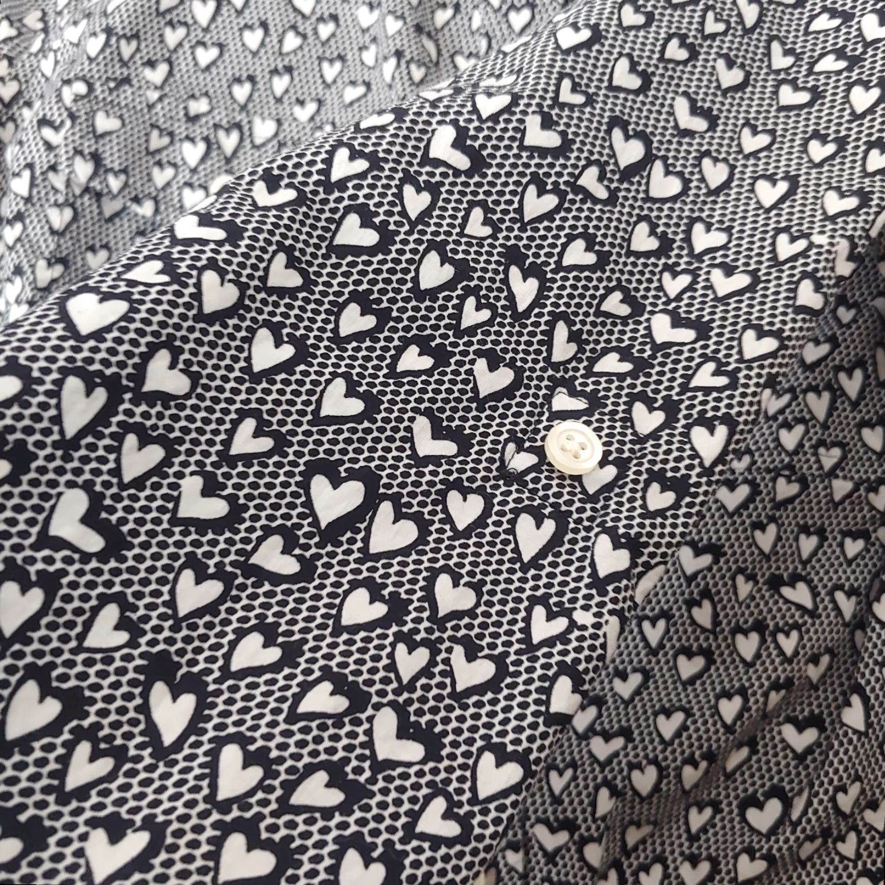Talbots Talbots Women's Blouse Size 6 Long Sleeve Heart Pattern Black White Cotton Fall Spring Winter Size M / US 6-8 / IT 42-44 - 5 Thumbnail