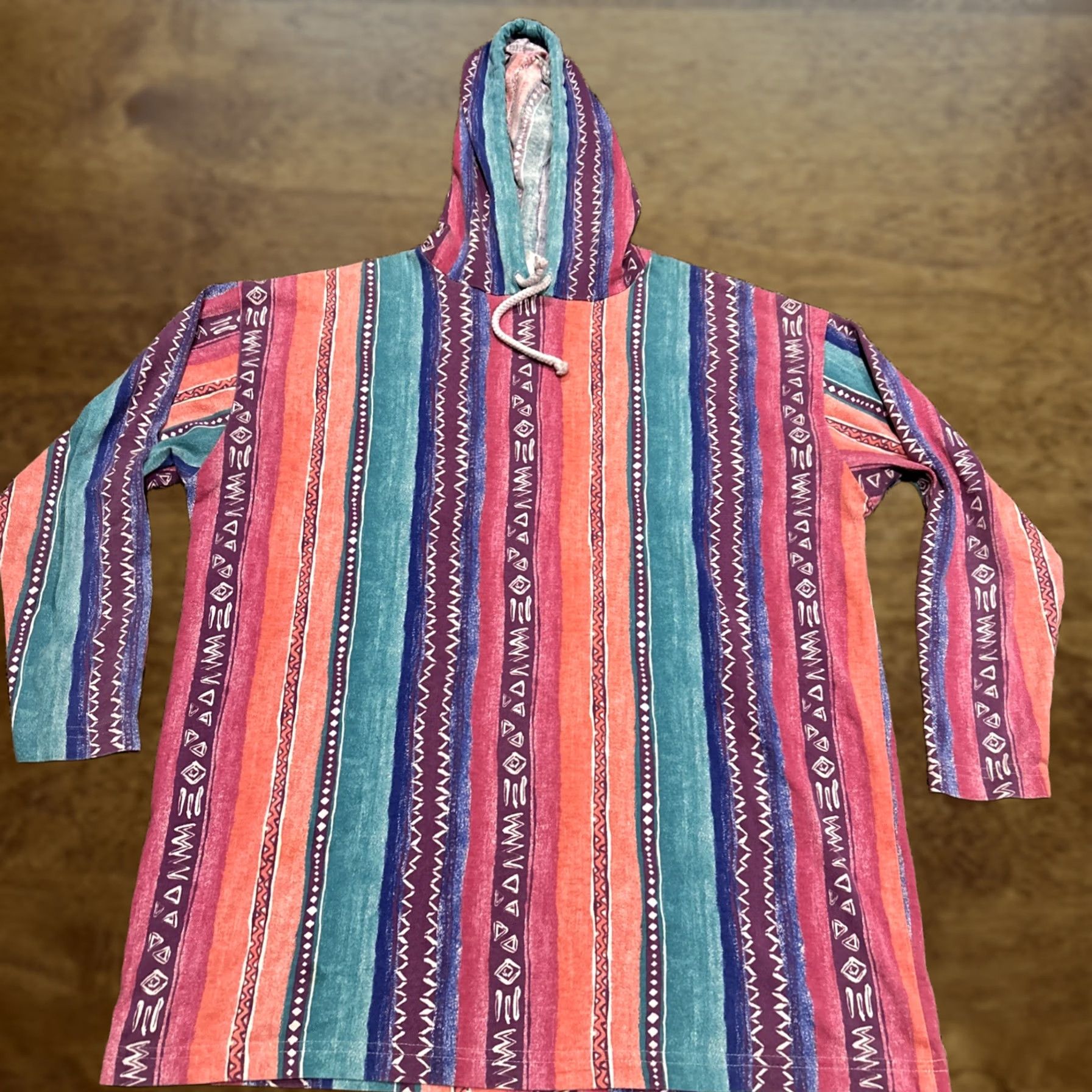 Vintage Vntg Aztec Southwestern Tribal Hooded Shirt L USA Womens Size L / US 10 / IT 46 - 1 Thumbnail