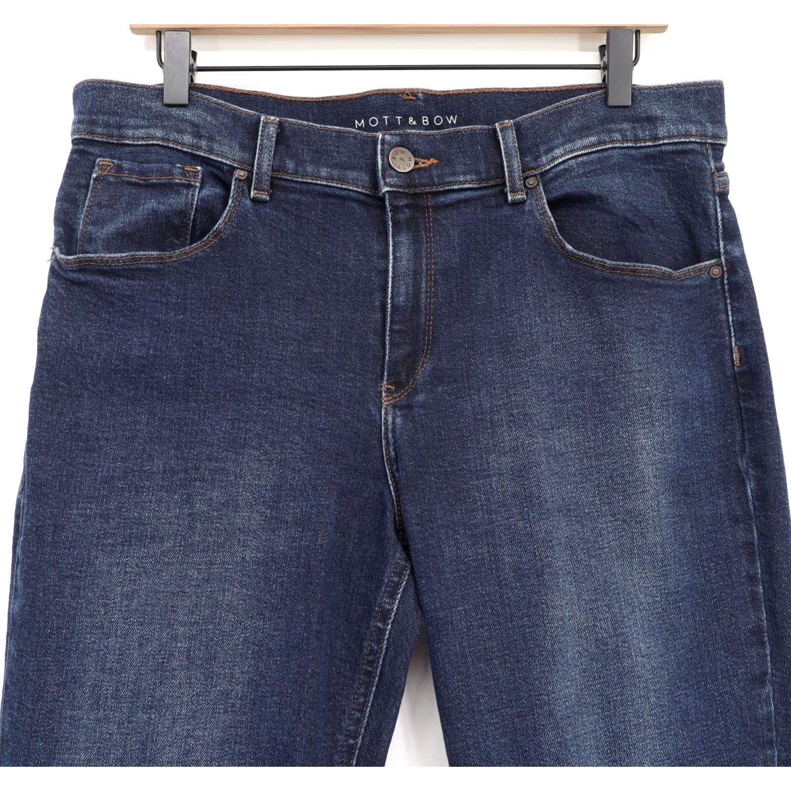 Mott & Bow Mott & Bow Women's Boyfriend Jeans Dark Indigo Blue 31X30 Regular Denim 5-Pocket Stretch Rise 10.5" Inseam 30" Size 31 Color Blue Jeans Size 24" / US 00 / IT 34 - 3 Thumbnail