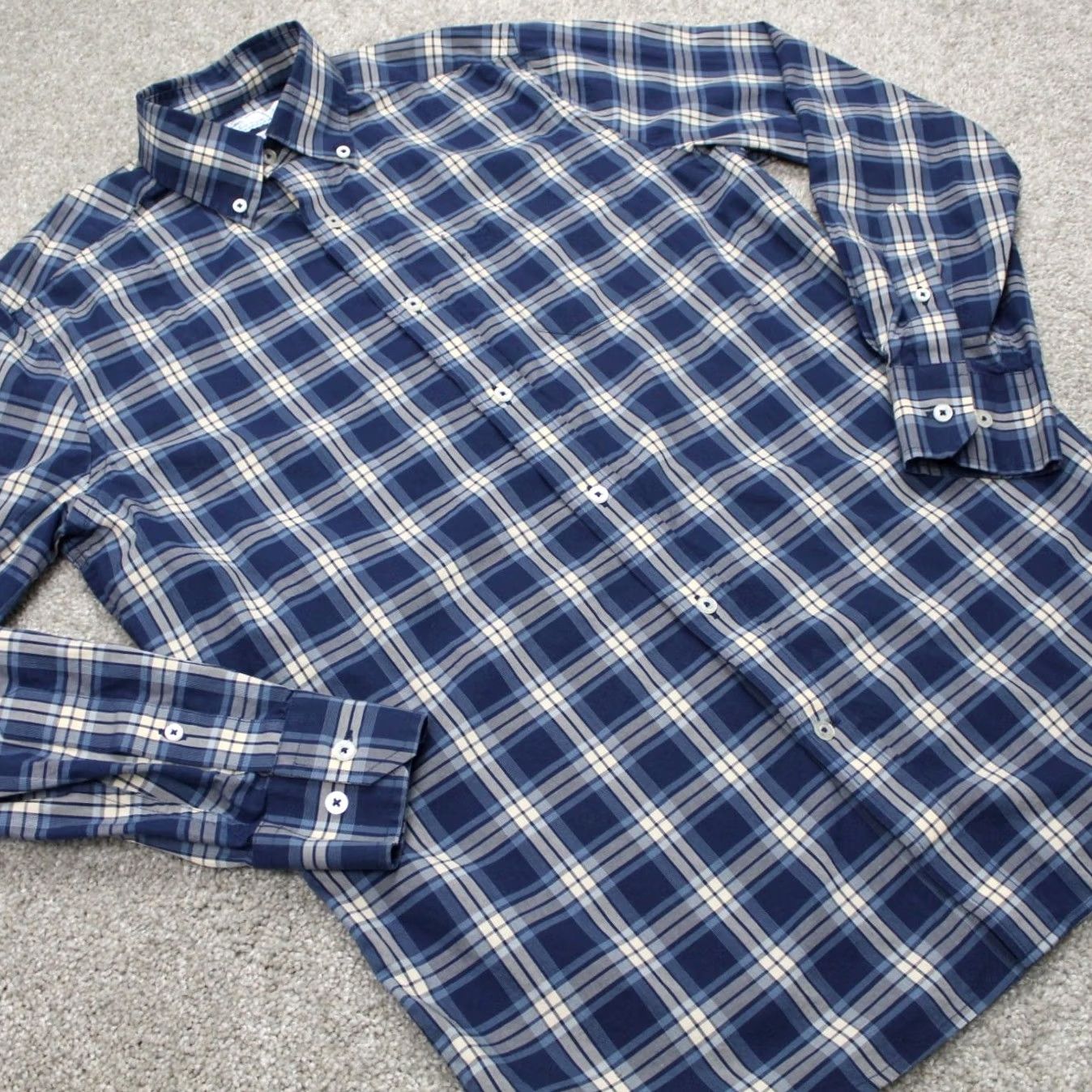 Southern Tide Southern Tide Shirt Mens Small Blue/ tan Cotton Stretch L/S Button-Up Size US S / EU 44-46 / 1 - 5 Thumbnail