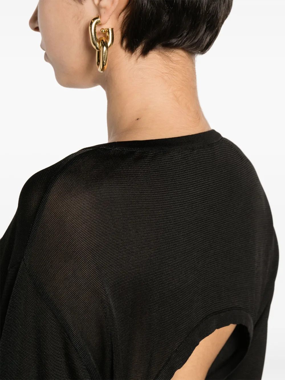 Saint Laurent Paris o1y0126 Mini Dress in Black Size S / US 4 / IT 40 - 4 Thumbnail