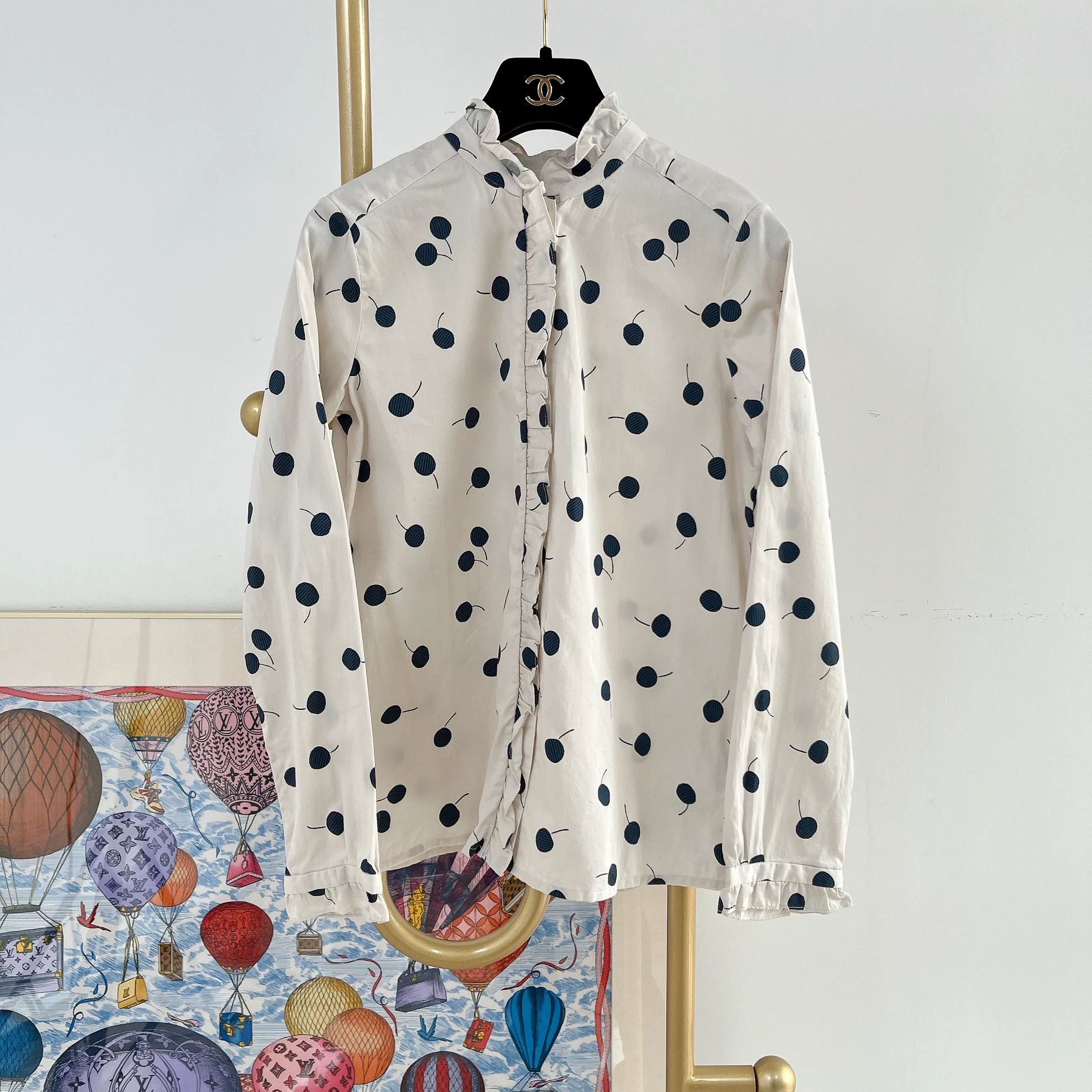 Other Bonpoint White Cherry Print Shirt 14A Size XS / US 0-2 / IT 36-38 - 1 Thumbnail