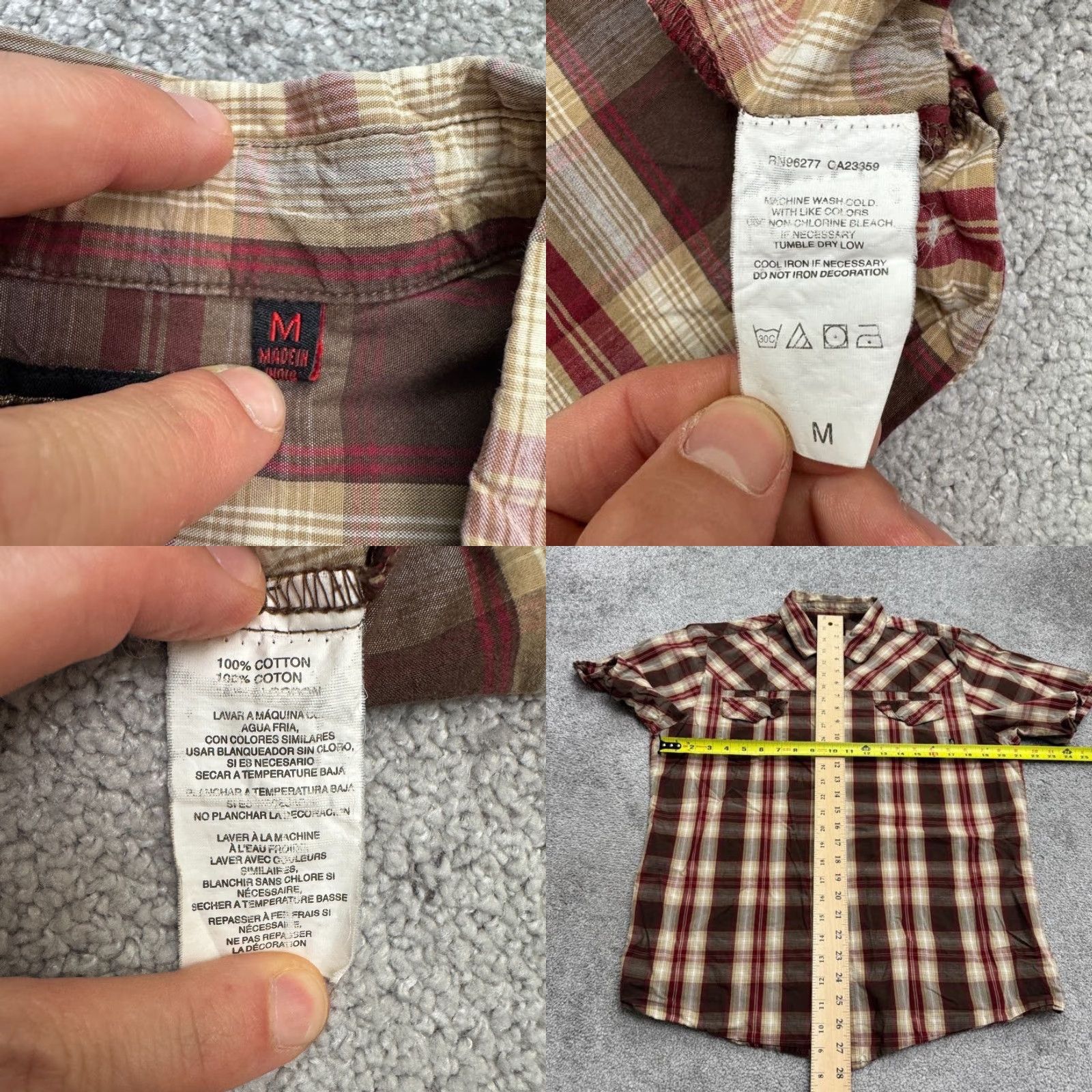 Vans VINTAGE Vans Off The Wall Button-Down Shirt Men M Red Plaid Cotton Casual Y2K Streetwear 90s Mens Size US M / EU 48-50 / 2 - 8 Thumbnail