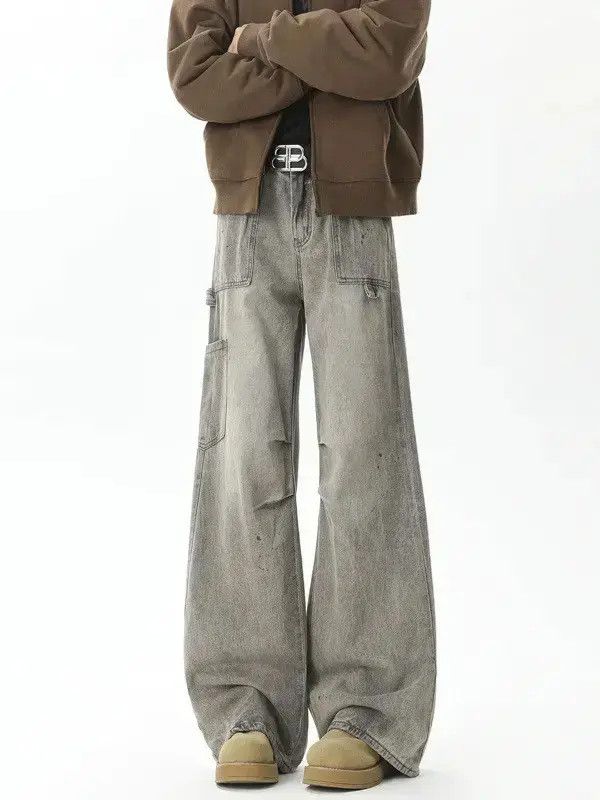 Japanese Brand Retro loose splashed ink jeans Size US 32 / EU 48 - 1 Thumbnail
