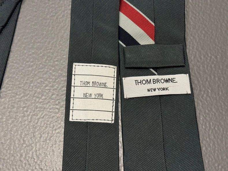 Thom Browne THOM BROWNE Classic Tricolour Tie 2502-Nextarrow Size ONE SIZE - 3 Thumbnail