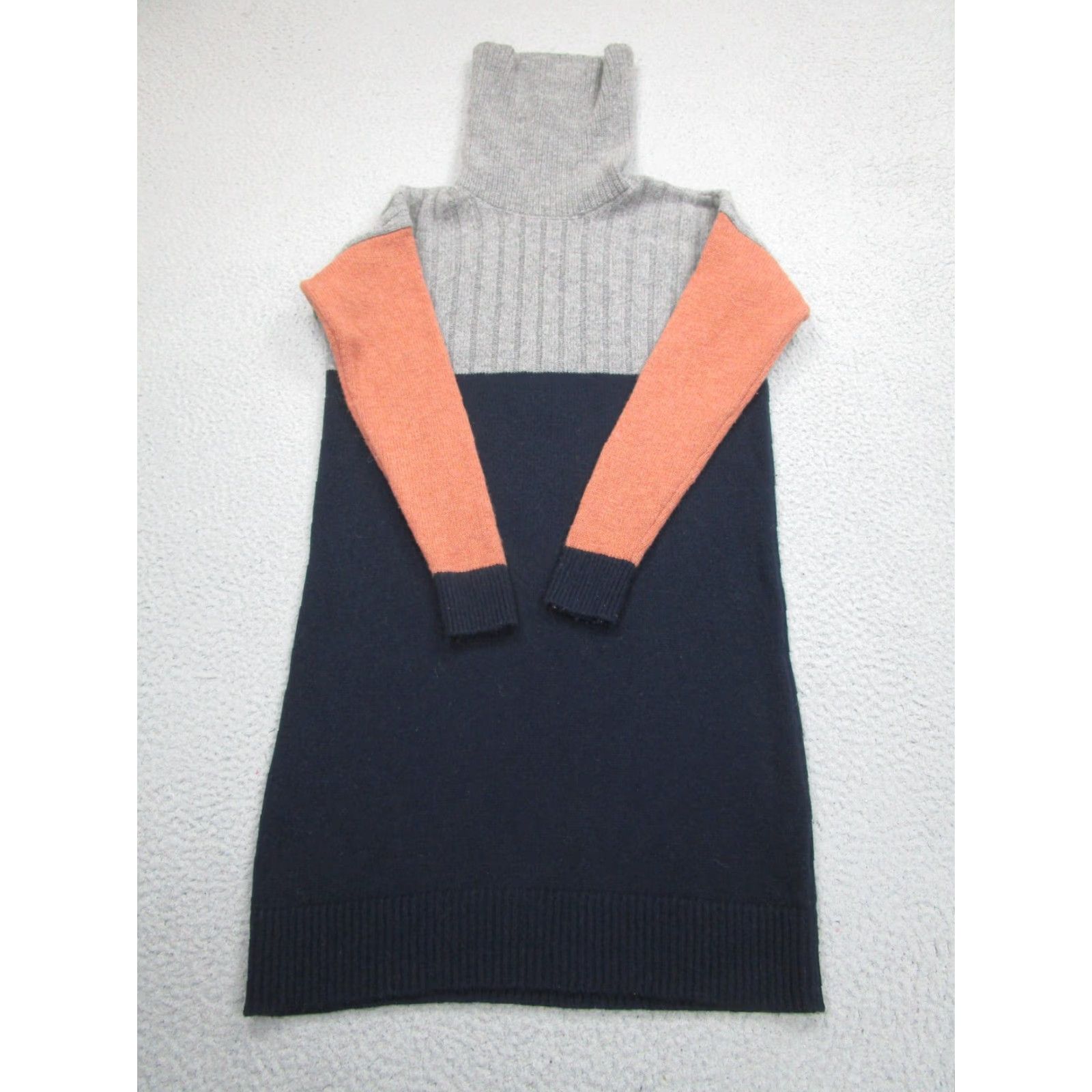 Madewell Madewell Sweater Dress Womens 2XS Multicolor Colorblock Wool Knit Turtleneck Size XXS / US 00 / IT 34 - 2 Thumbnail