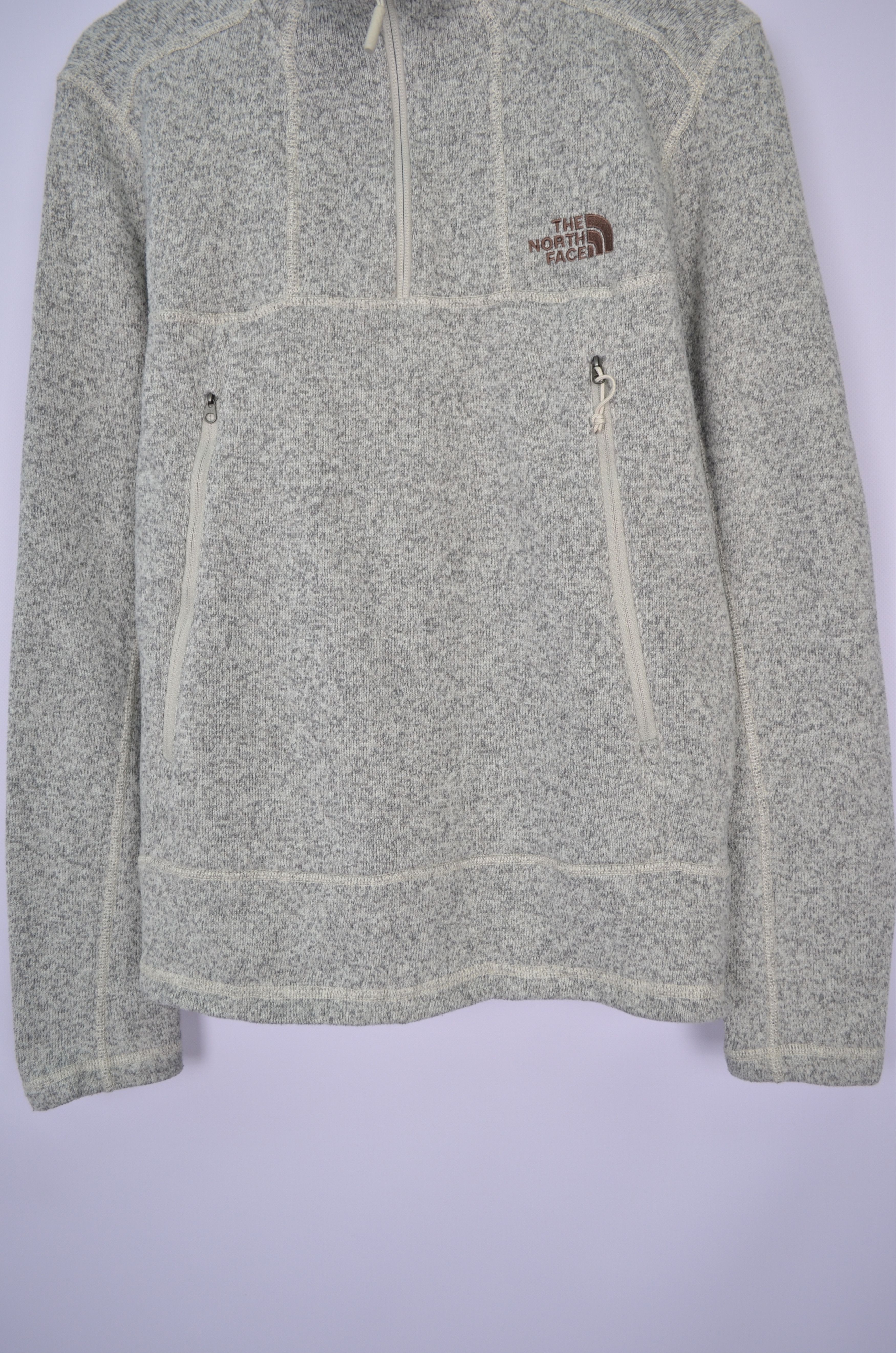 The North Face The North Face Beige Gray 1/4 Zip Pullover Fleece Sweater S Size US M / EU 48-50 / 2 - 4 Thumbnail