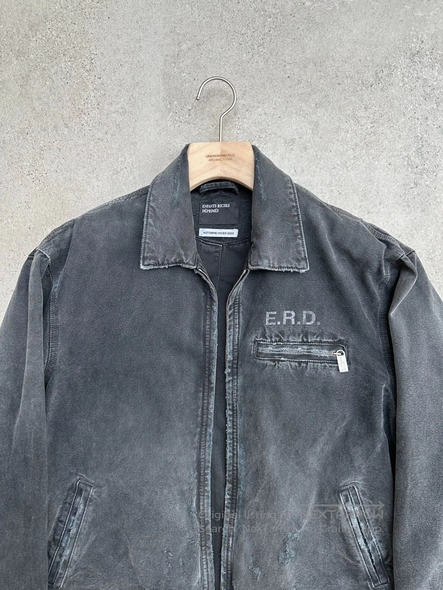 Enfants Riches Deprimes Black Distressed Denim Jacket with Zip Closure. Size US L / EU 52-54 / 3 - 2 Thumbnail