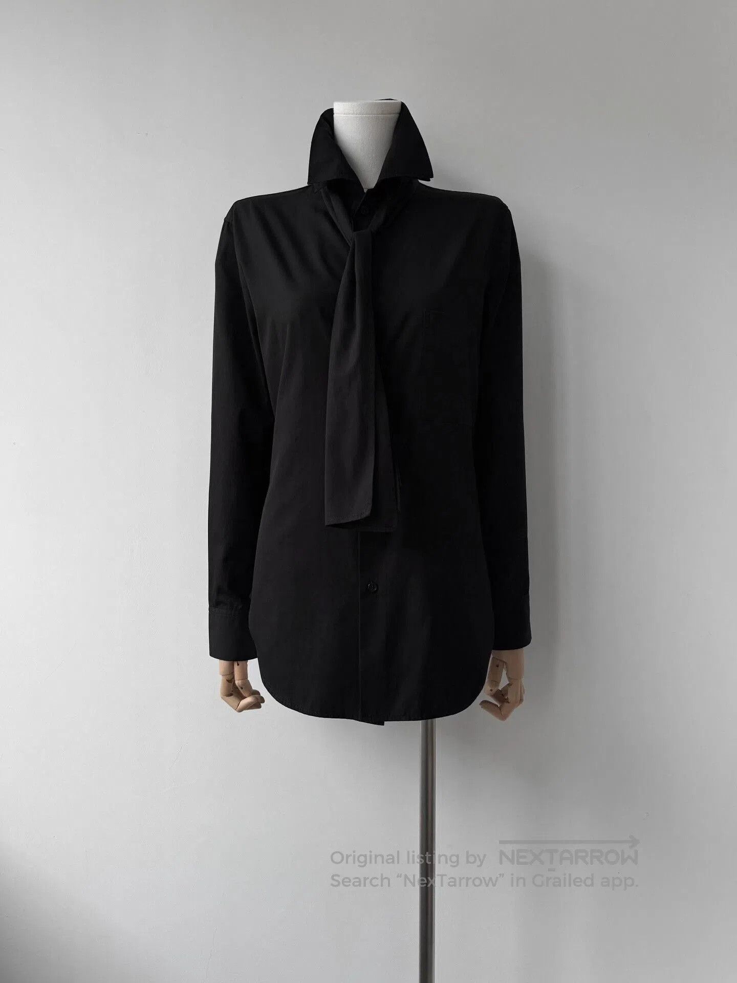 Y's Yohji Yamamoto Black Cotton Shirt. Size S / US 4 / IT 40 - 8 Thumbnail