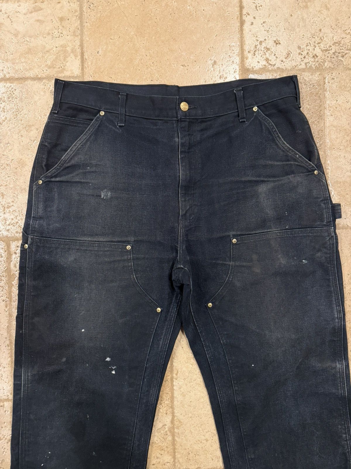 Carhartt Vintage Carhartt Carpenter Double Knees Distress Black Pants Size US 36 / EU 52 - 4 Thumbnail