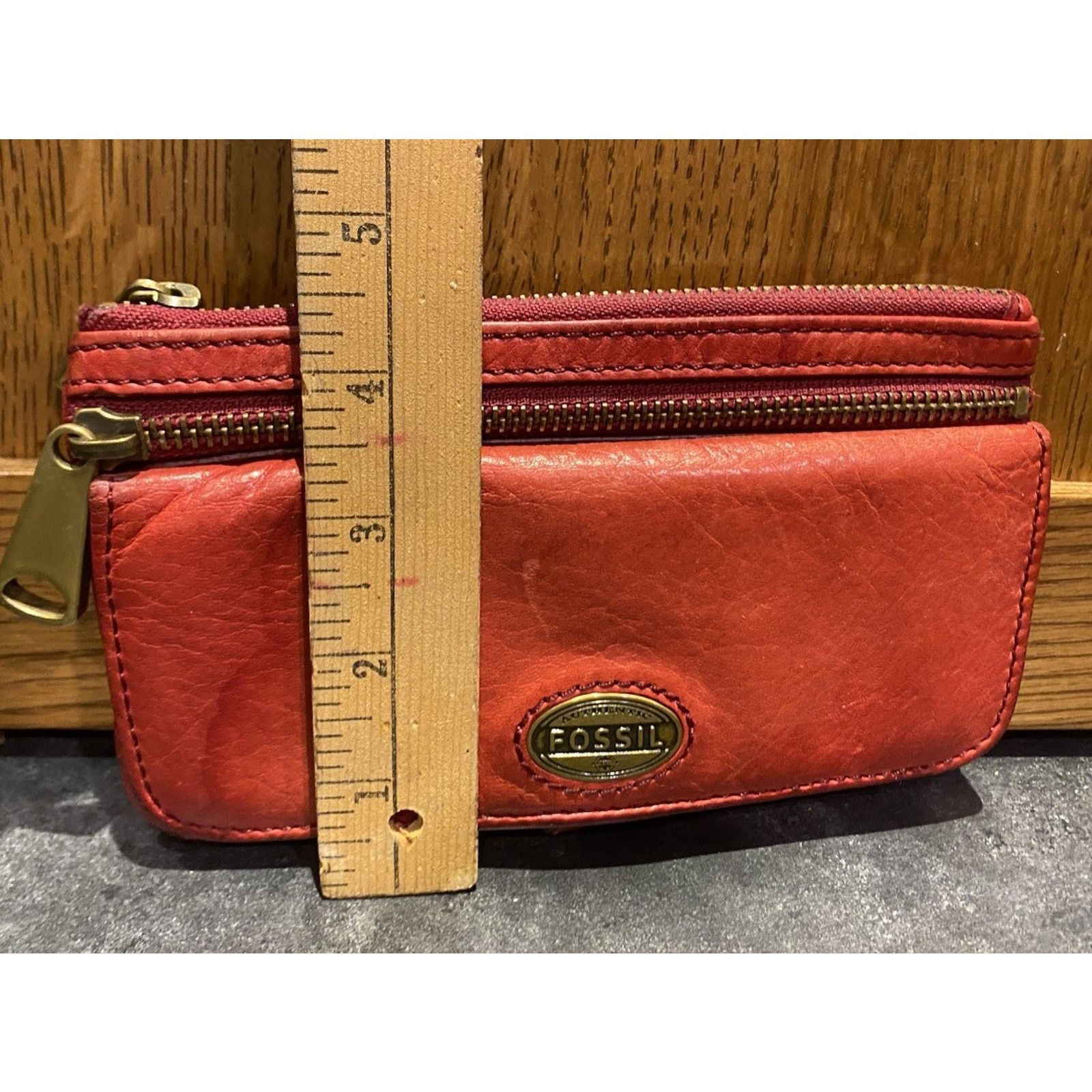 Fossil Fossil explorer flap clutch leather wallet red Soft Leather Size ONE SIZE - 7 Thumbnail