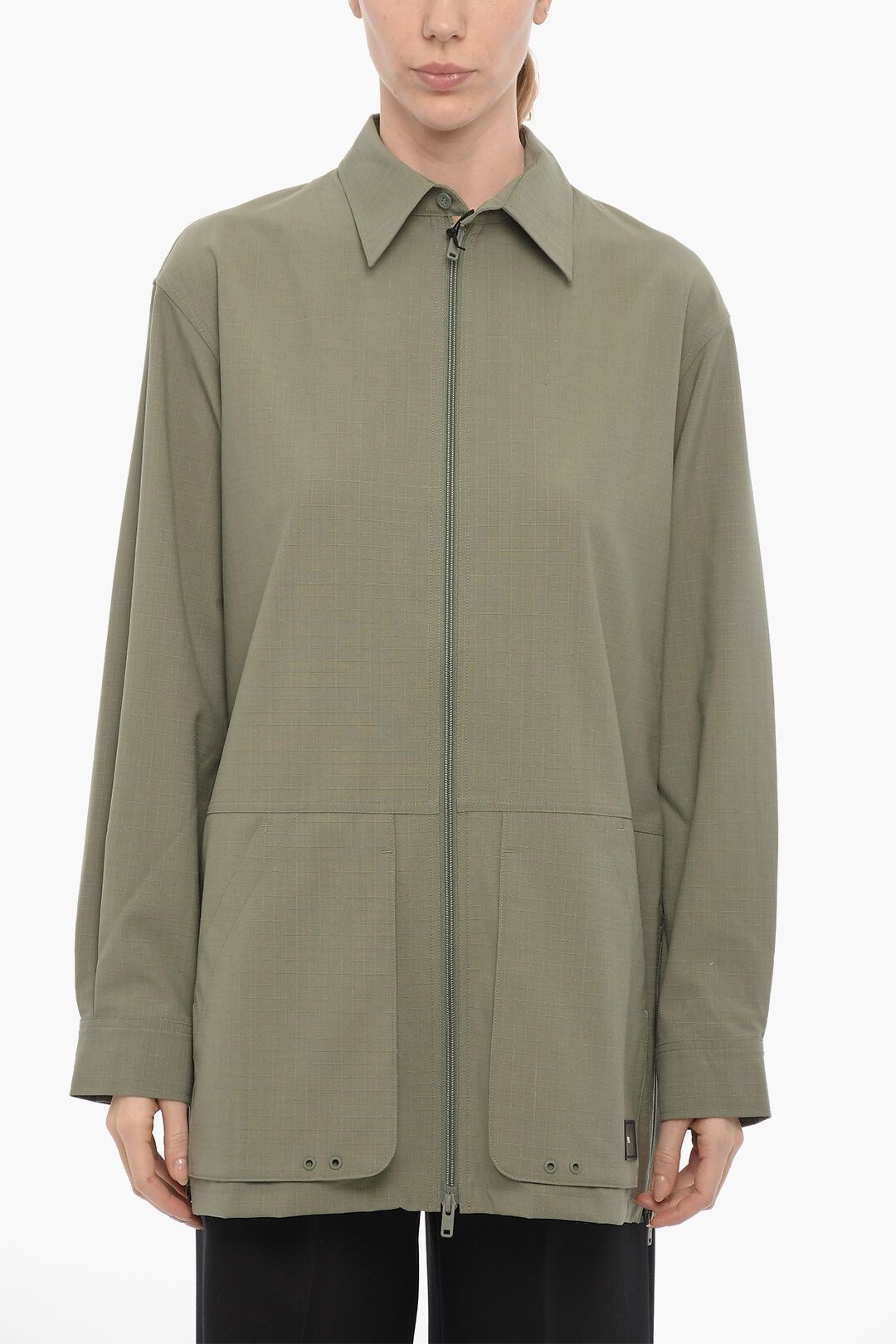 Y-3 × Yohji Yamamoto og1mm0824 Rip Stop Checked Windbreaker Jacket in Green Size XS / US 0-2 / IT 36-38 - 1 Thumbnail