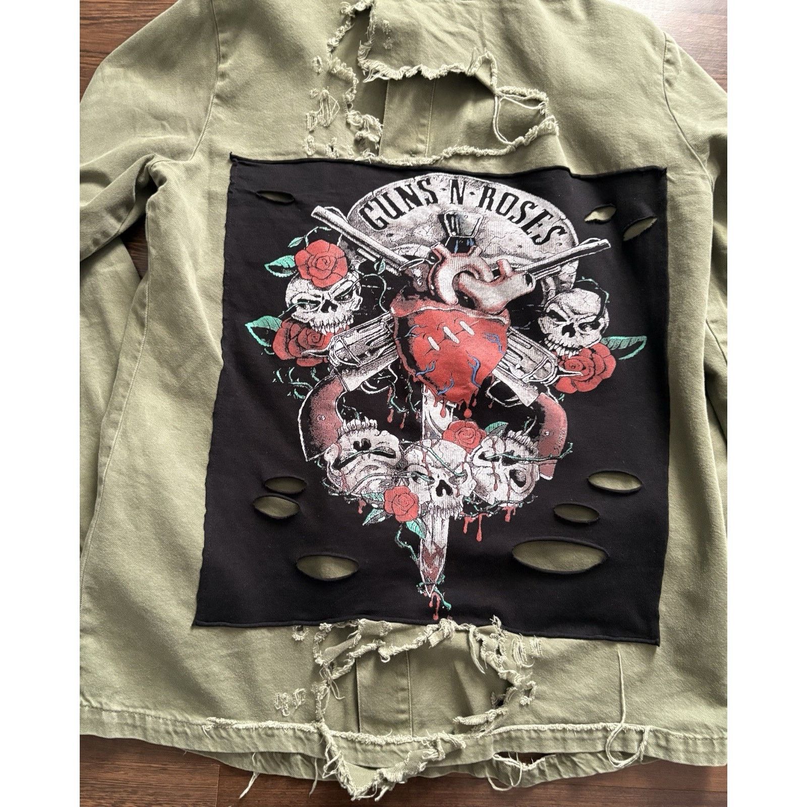 Zara 2017Zara Guns N Roses Military Utility Jacket Distressed S Size S / US 4 / IT 40 - 14 Thumbnail