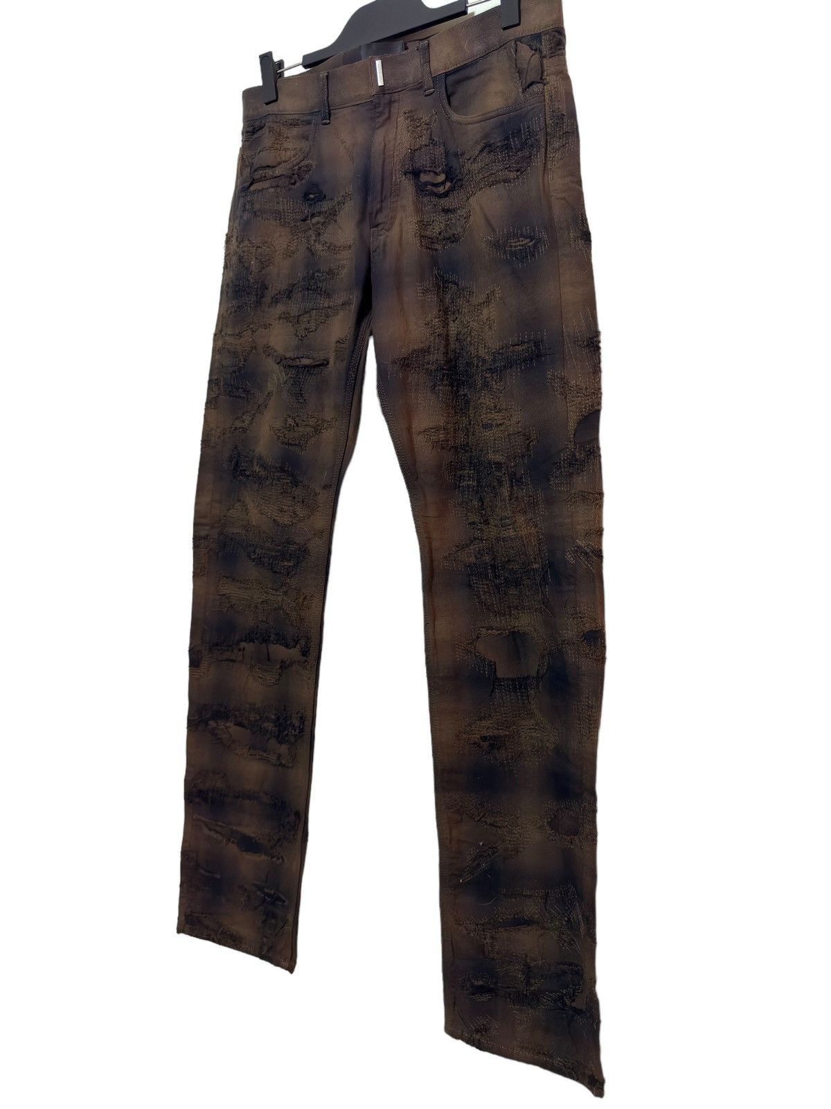 Givenchy SS22 Givenchy Boro Distress Checker Plaid Straight Leg Pants Size US 34 / EU 50 - 3 Thumbnail
