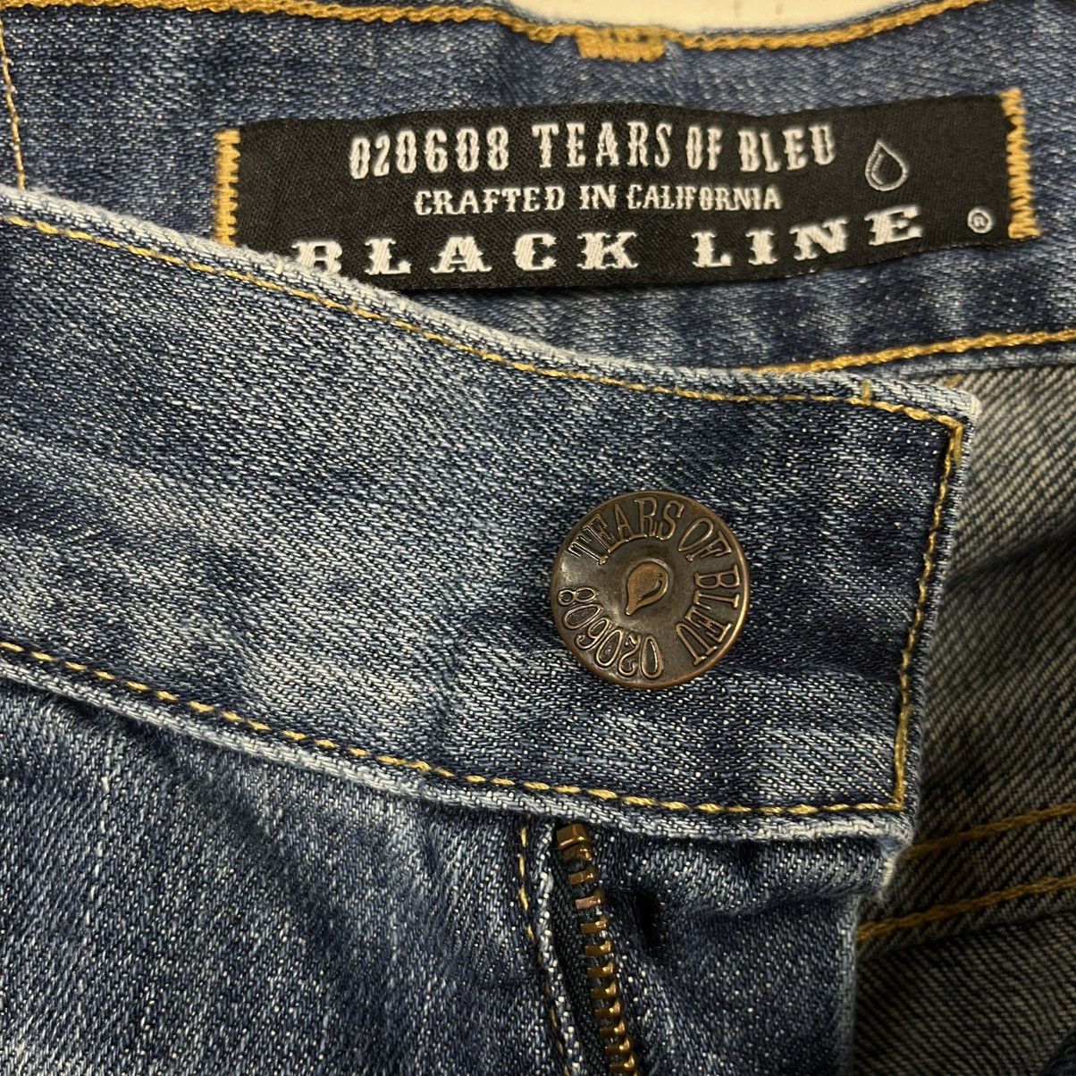 Japanese Brand Vintage 90s 020608 Tears Of Bleu Black Line Denim Size 32" / US 10 / IT 46 - 20 Thumbnail