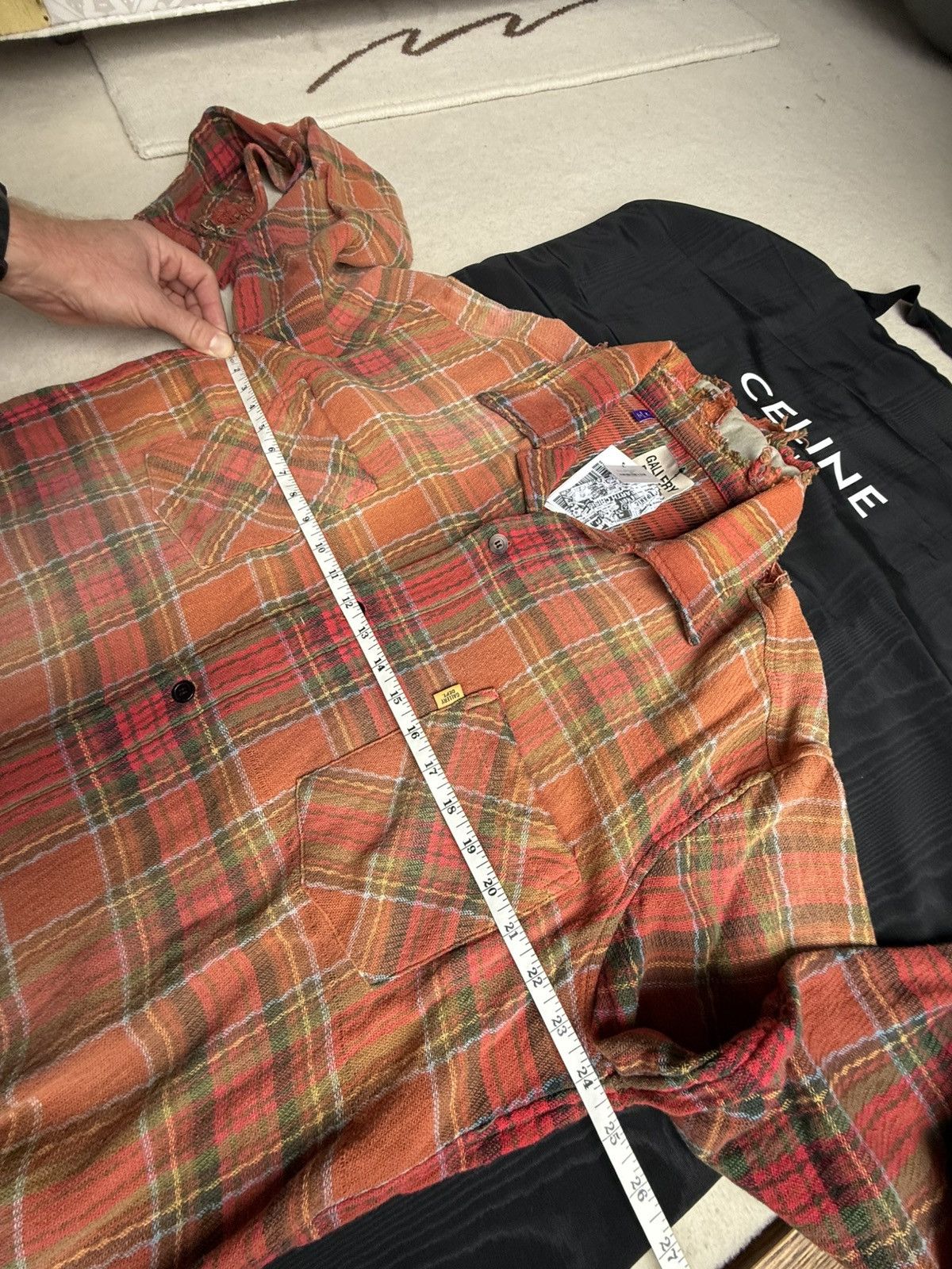 Gallery Dept. Gallery Dept Marley Distressed Checked Cotton-Flannel Shirt Size US M / EU 48-50 / 2 - 3 Thumbnail
