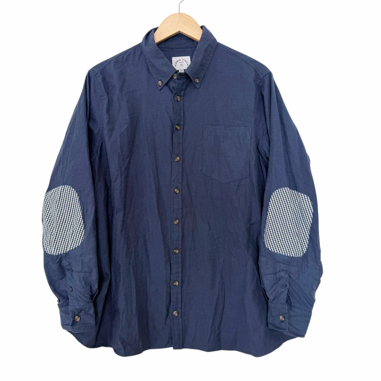 Other Kirrin Finch Blue Elbow Patch Long Sleeve Button Down Sz 24 Size 4XL / US 24-26 - 1 Thumbnail