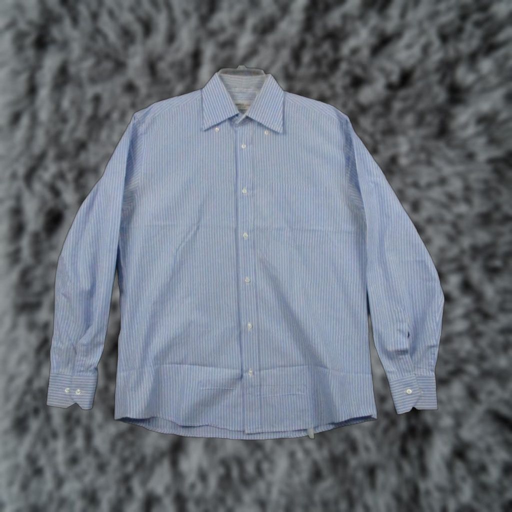 Vintage Daniel's Dress Shirt Men 16-41 Blue Stripe Slim Classic Button-Up Shirt Size 42R - 1 Thumbnail