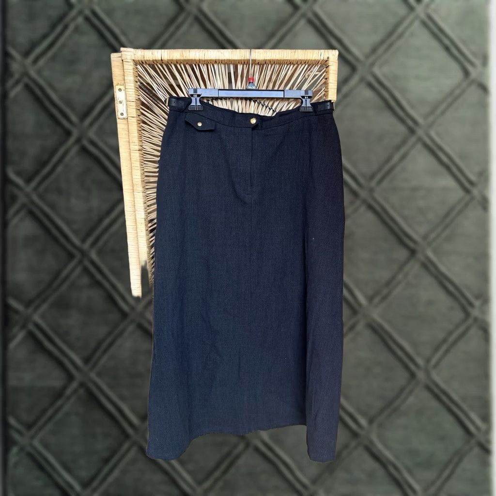 Ralph Lauren Ralph Lauren Skirt Wool Blend Pencil Knee Length Black Womens 12 Stretch Size 34" / US 12 / IT 48 - 1 Thumbnail