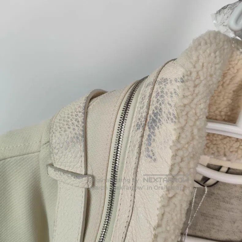 Hermes Hermes Shearling and Leather Jacket, White Size XS / US 0-2 / IT 36-38 - 5 Thumbnail