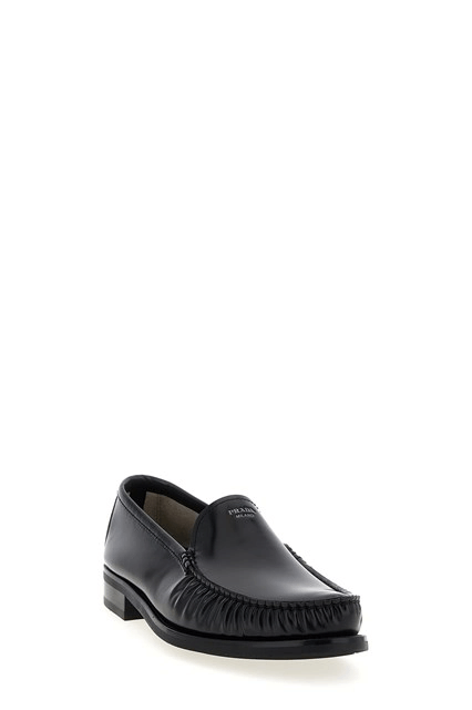Prada PRADA Black Leather Loafers New And Authentic Size US 12 / EU 45 - 2 Thumbnail