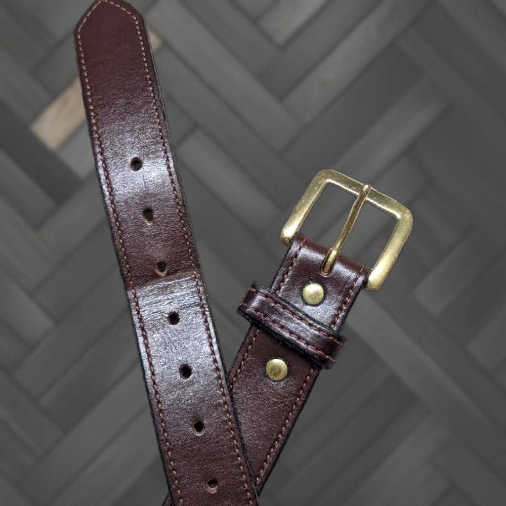 Vintage VINTAGE Bullhide Belts Western Belt 38 brown thick cowhide leather MONEY BELT removable buckle Mens Size 38 - 1 Thumbnail