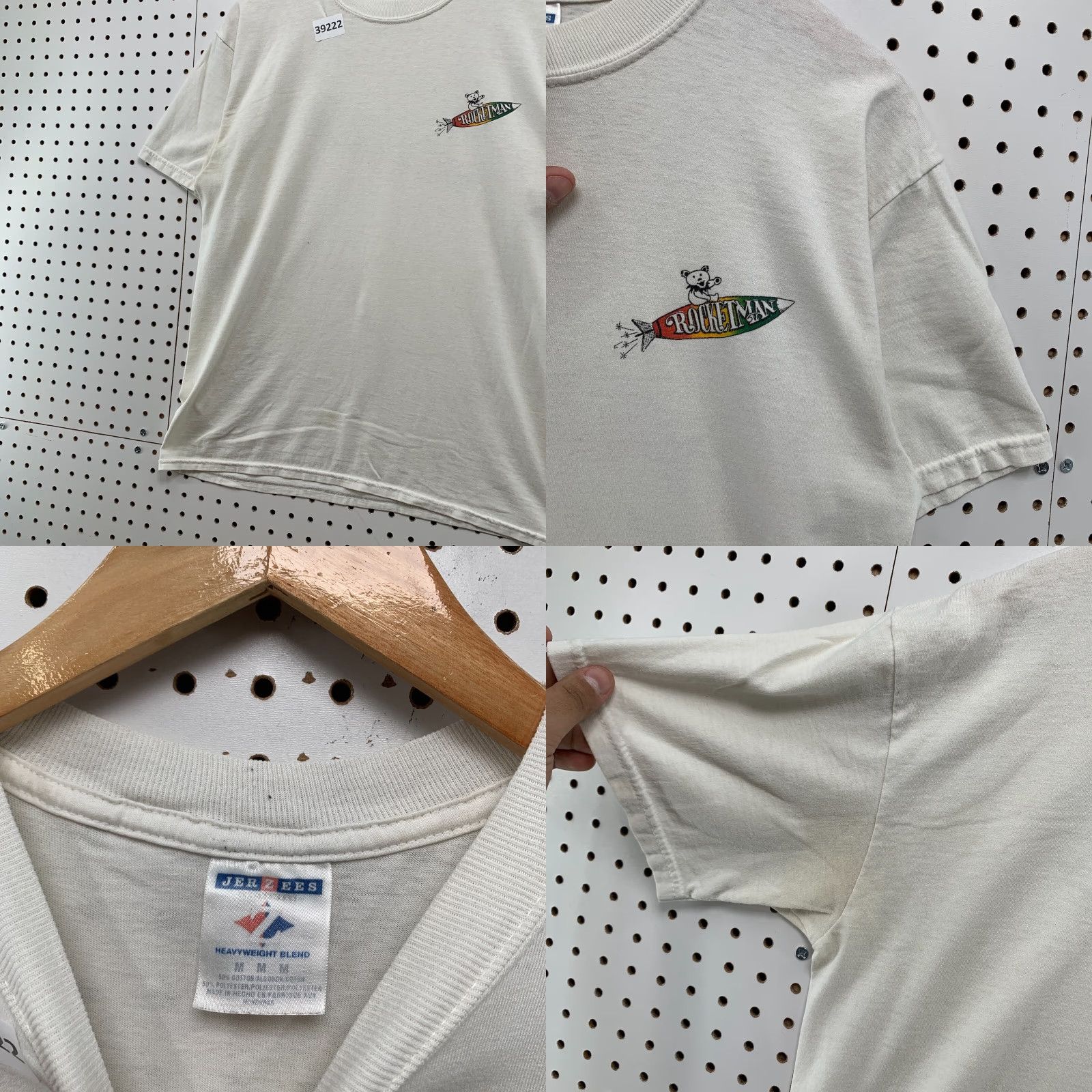 Jerzees Vintage Grateful Dead Bear T-Shirt Men Large White Music 20.5x26 Size US M / EU 48-50 / 2 - 8 Thumbnail